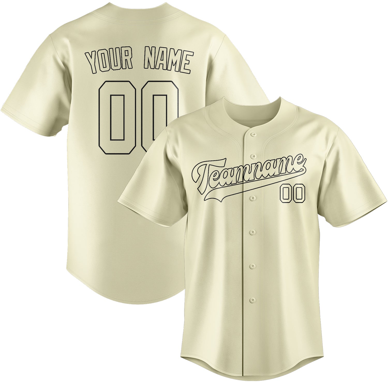 Maillot de baseball personnalisé crème et noir