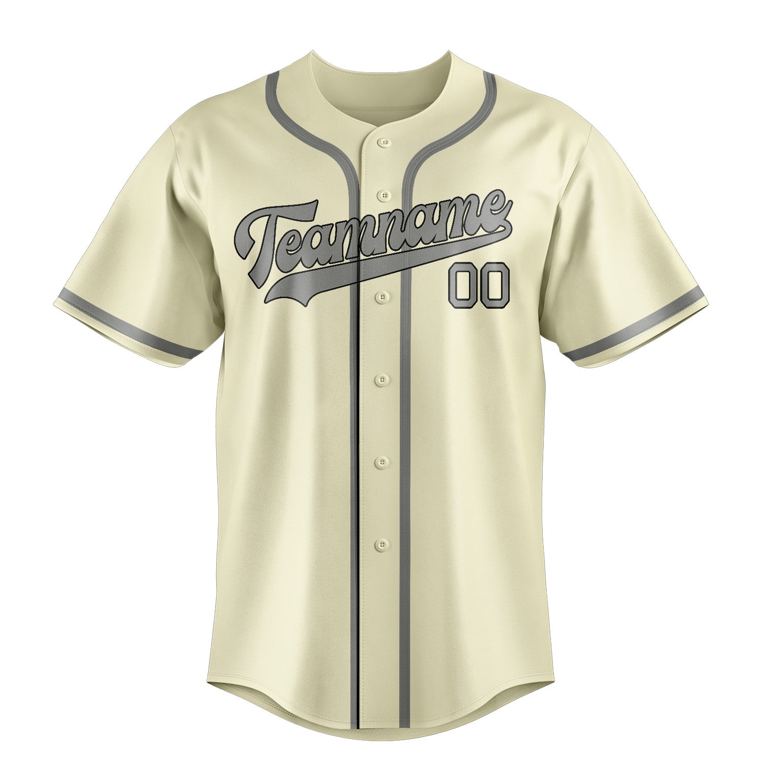 Maillot de baseball personnalisé crème et gris