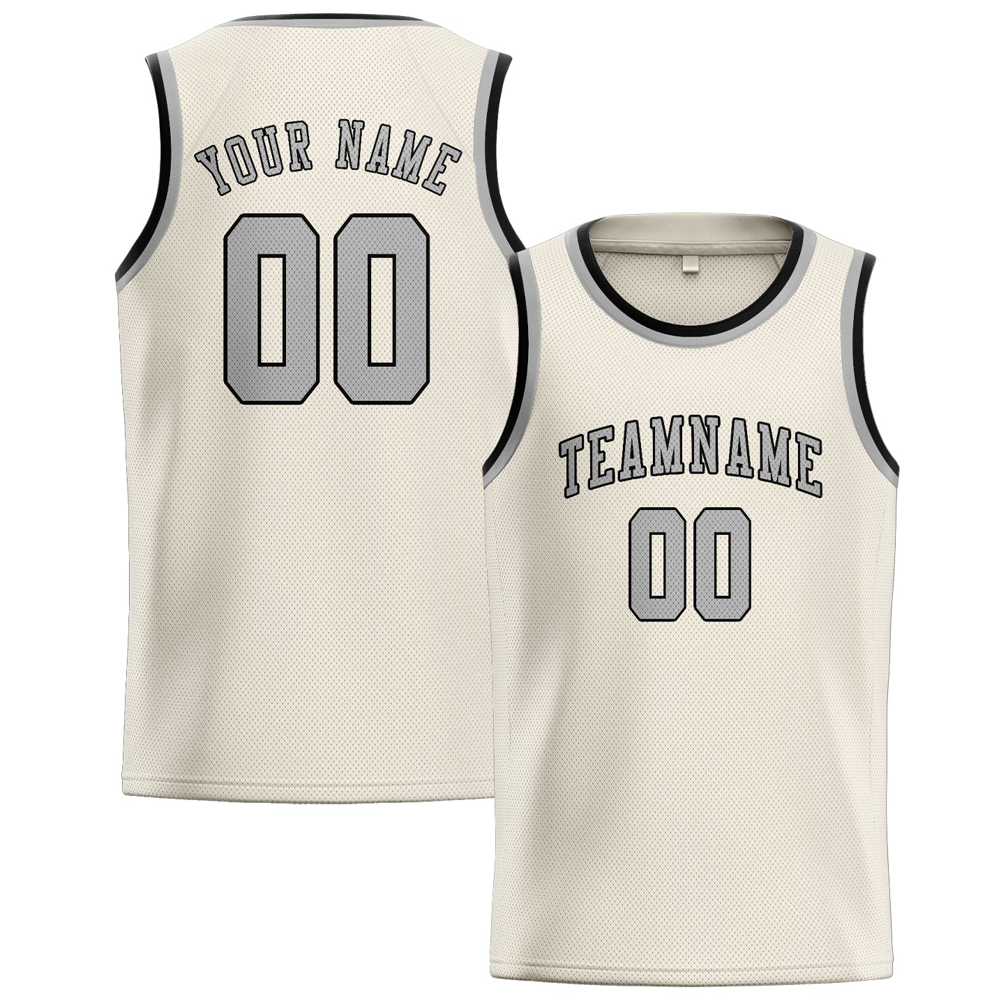 Maillot de basketball personnalisé crème et gris