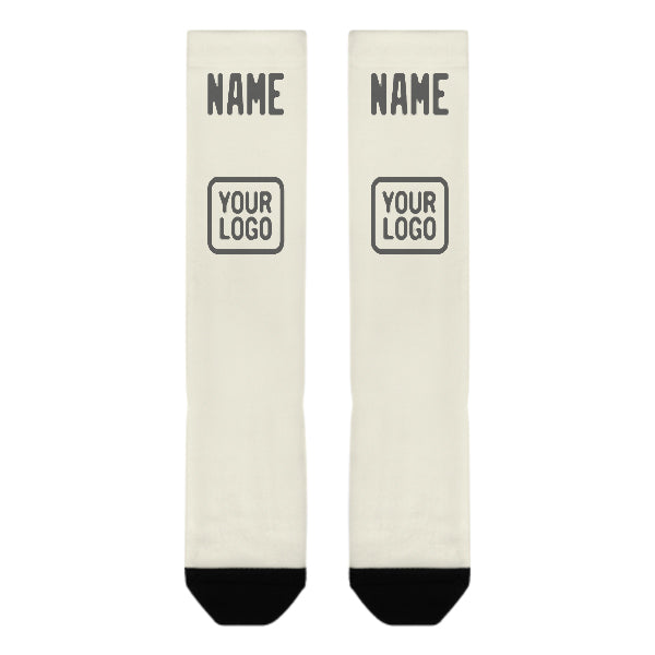 Chaussettes hautes sur mesure crème et gris foncé