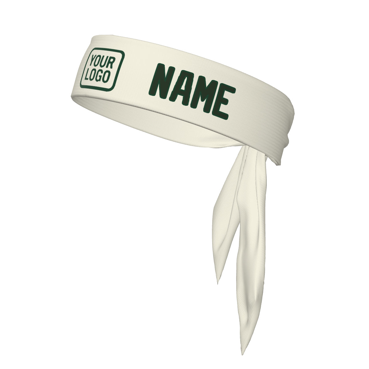 Bandeau personnalisé crème et vert foncé
