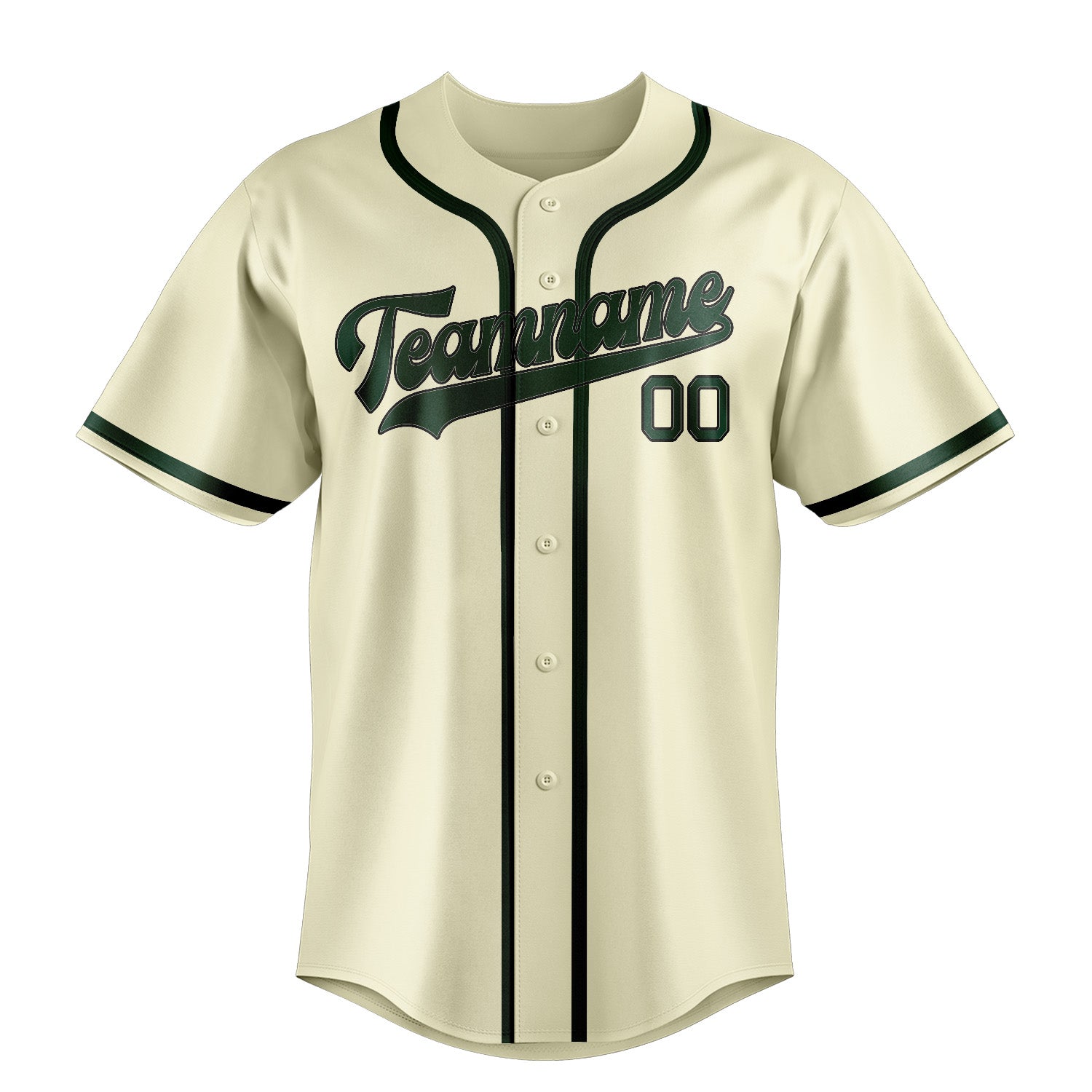 Maillot de baseball personnalisé crème et vert