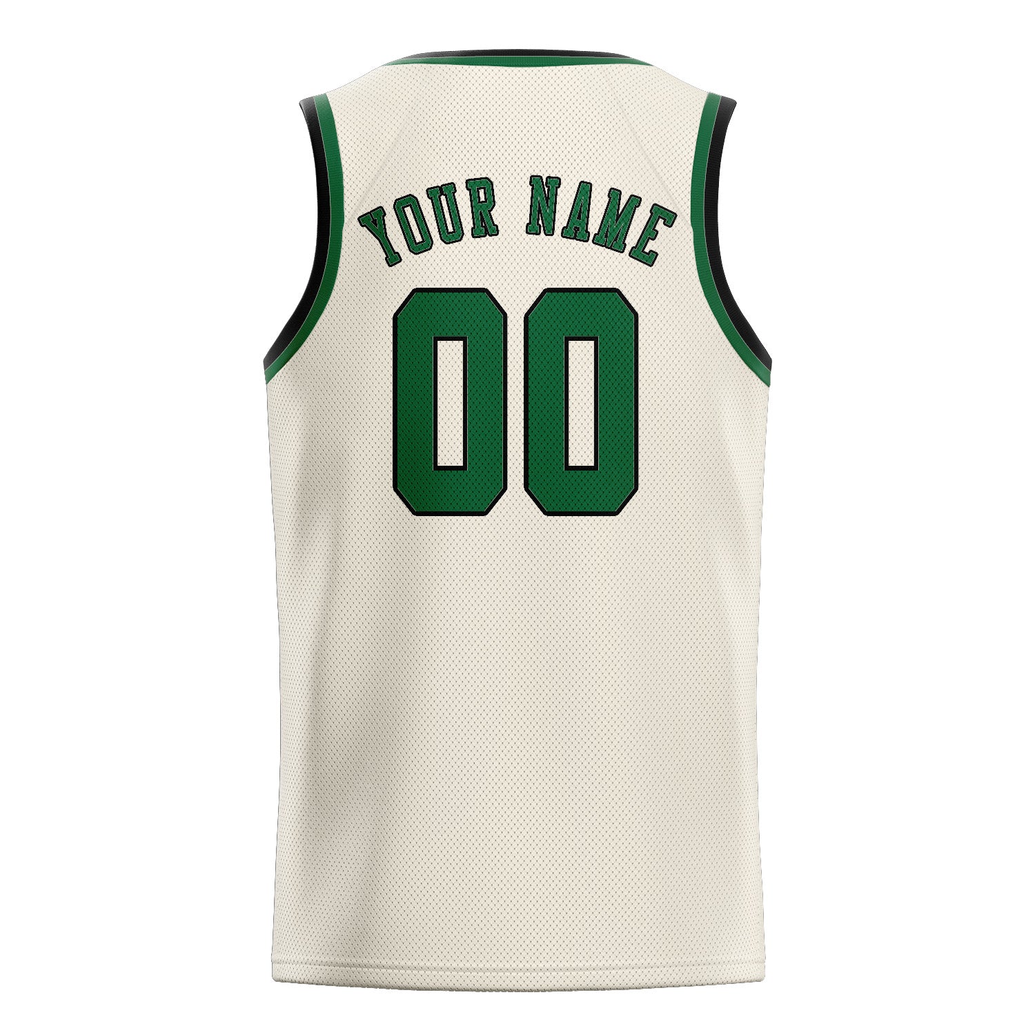 Maillot de basketball personnalisé crème et vert