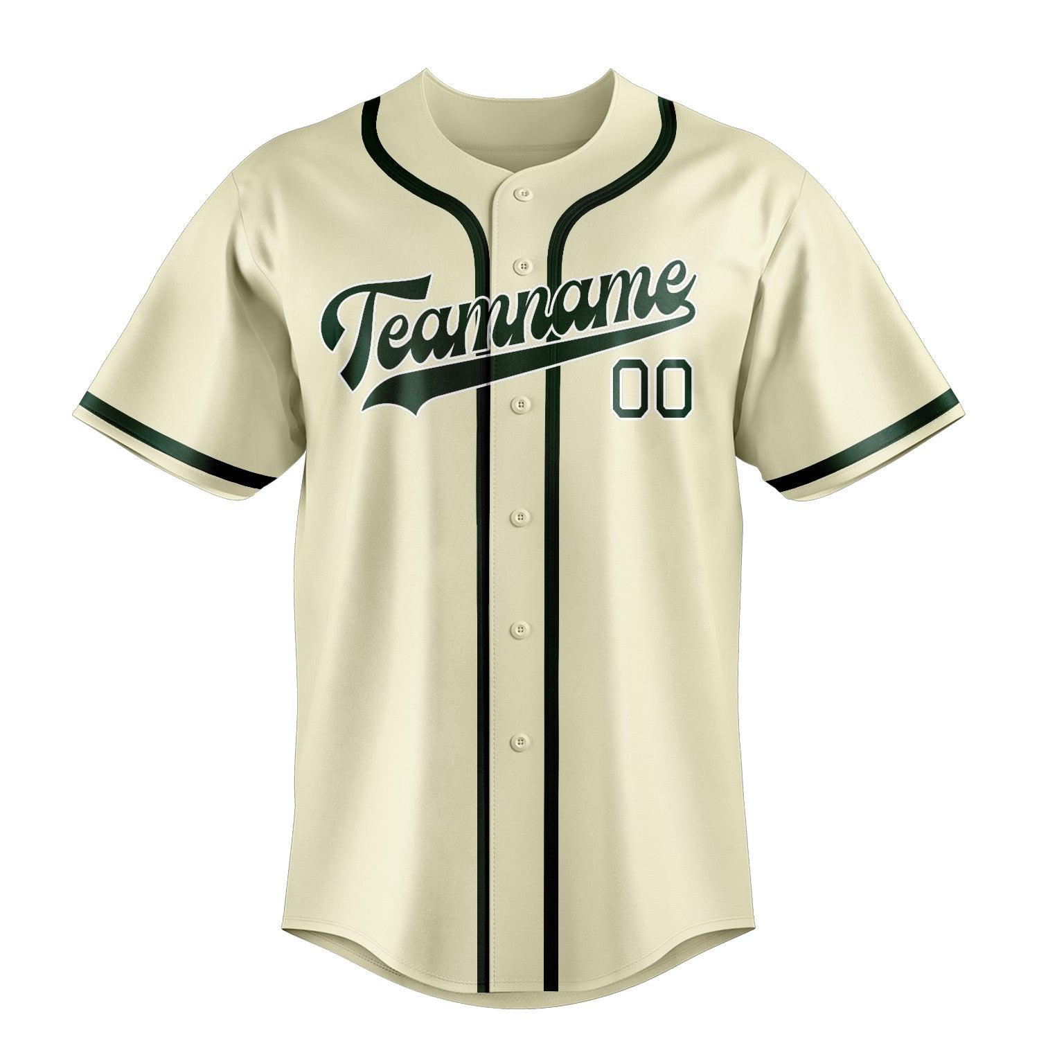 Maillot de baseball personnalisé crème et vert