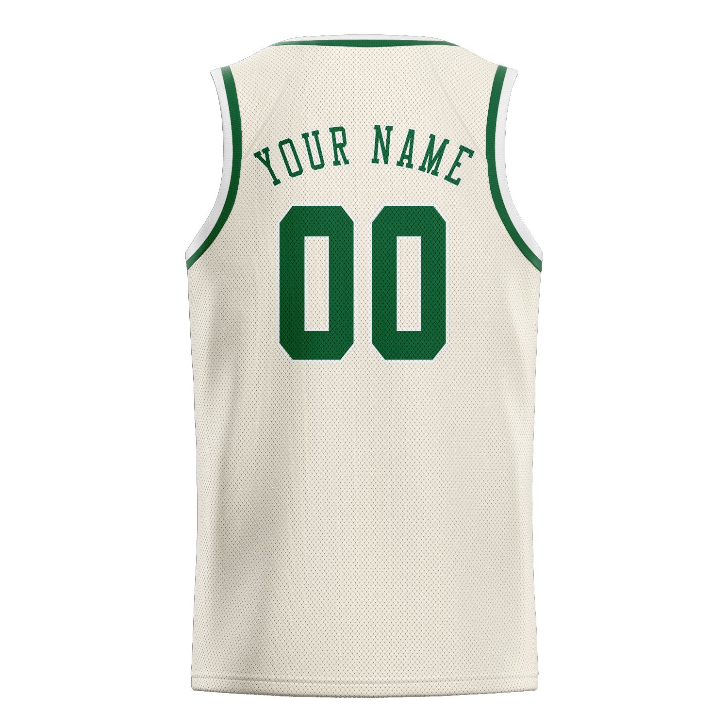 Maillot de basketball personnalisé crème et vert