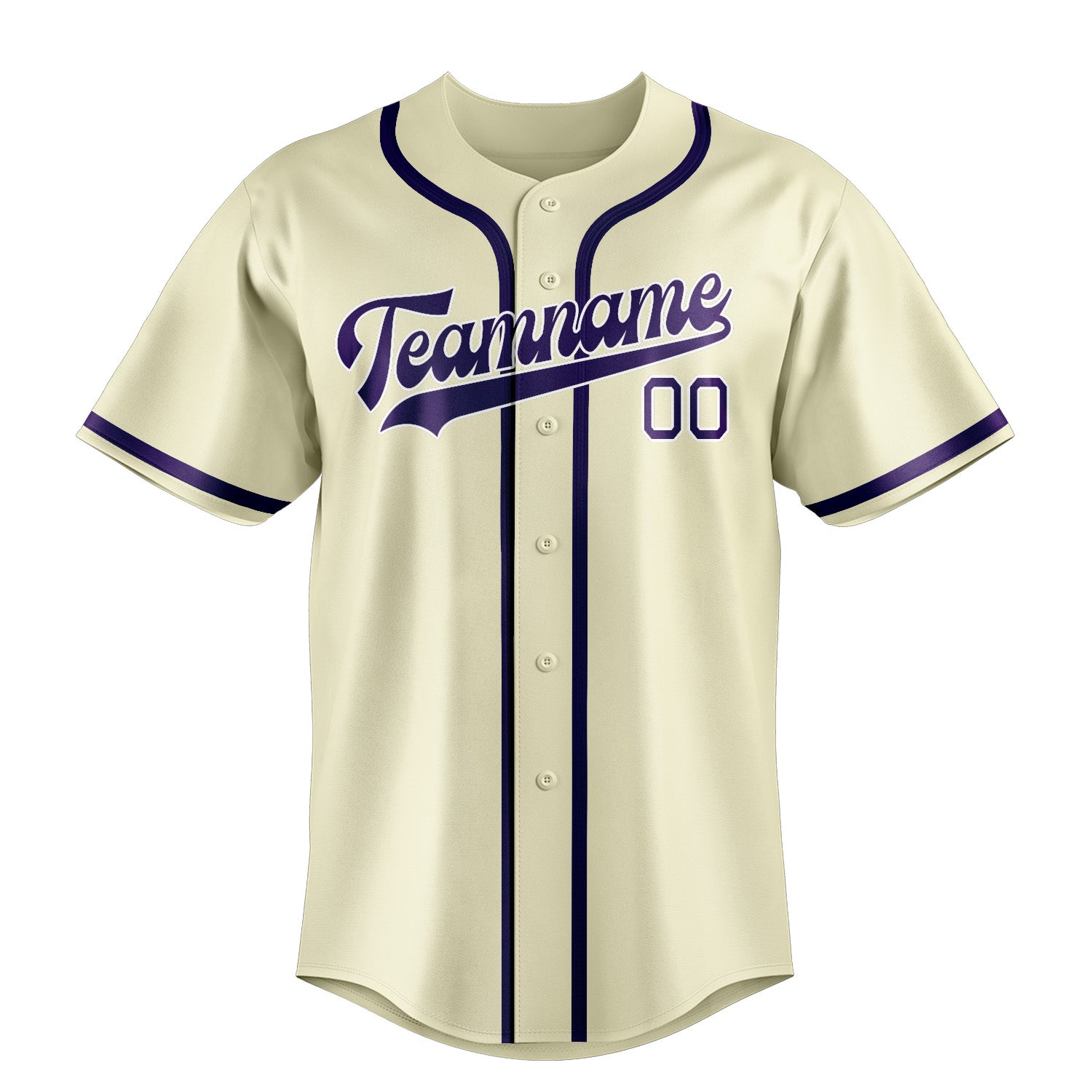 Maillot de baseball personnalisé crème et violet