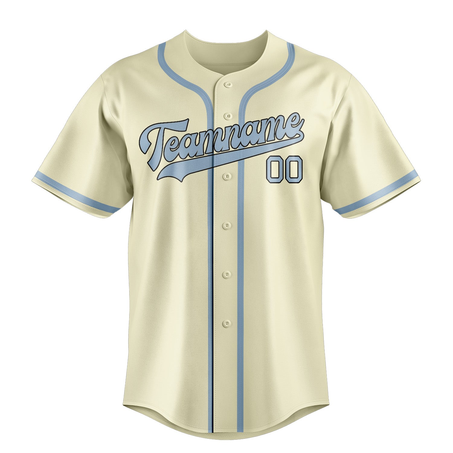 Maillot de baseball personnalisé crème et bleu clair