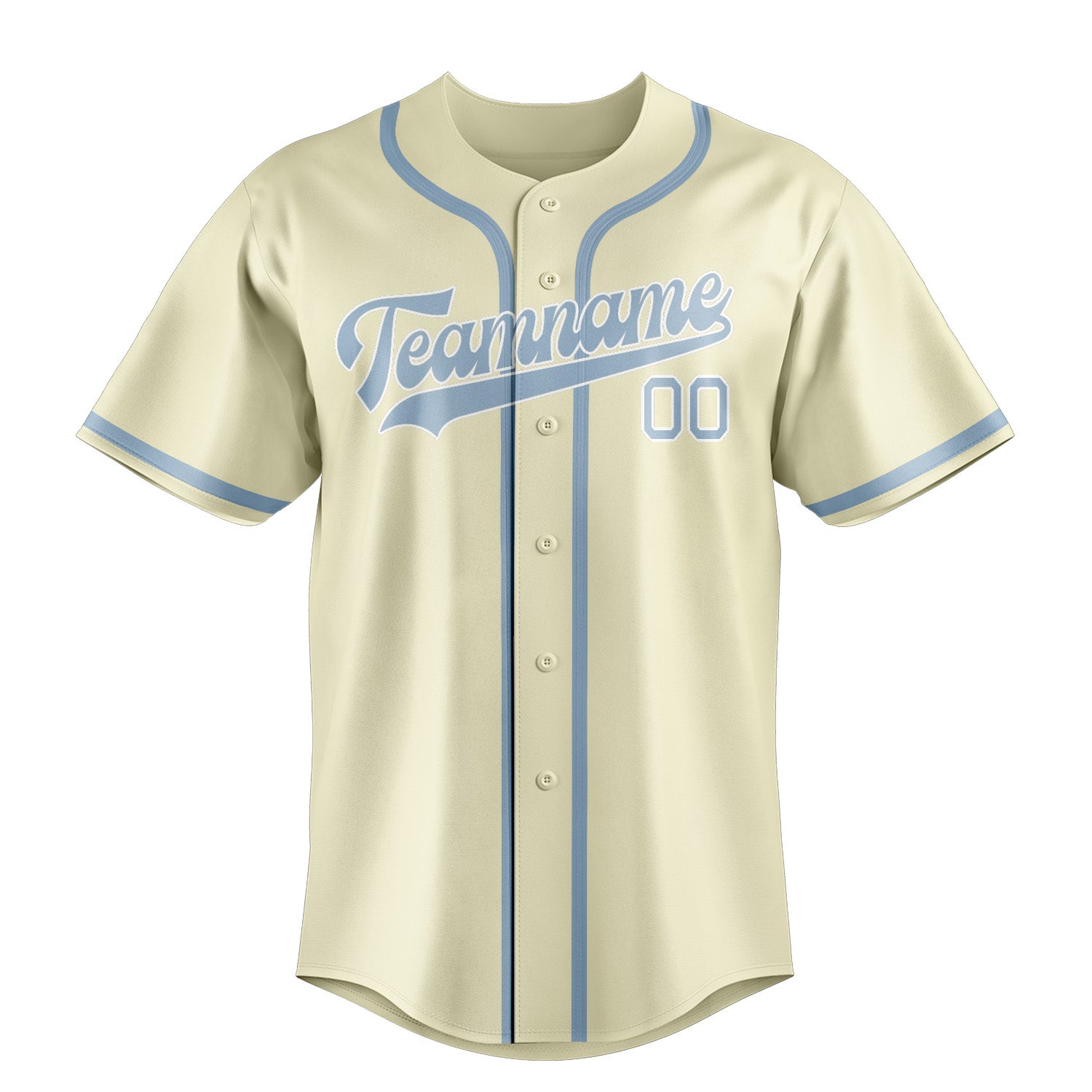 Maillot de baseball personnalisé crème et bleu clair
