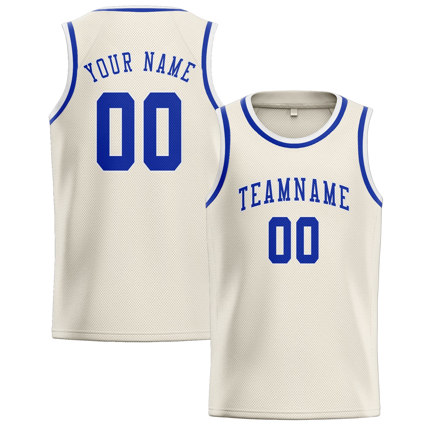 Maillot de basketball personnalisé crème et bleu ciel