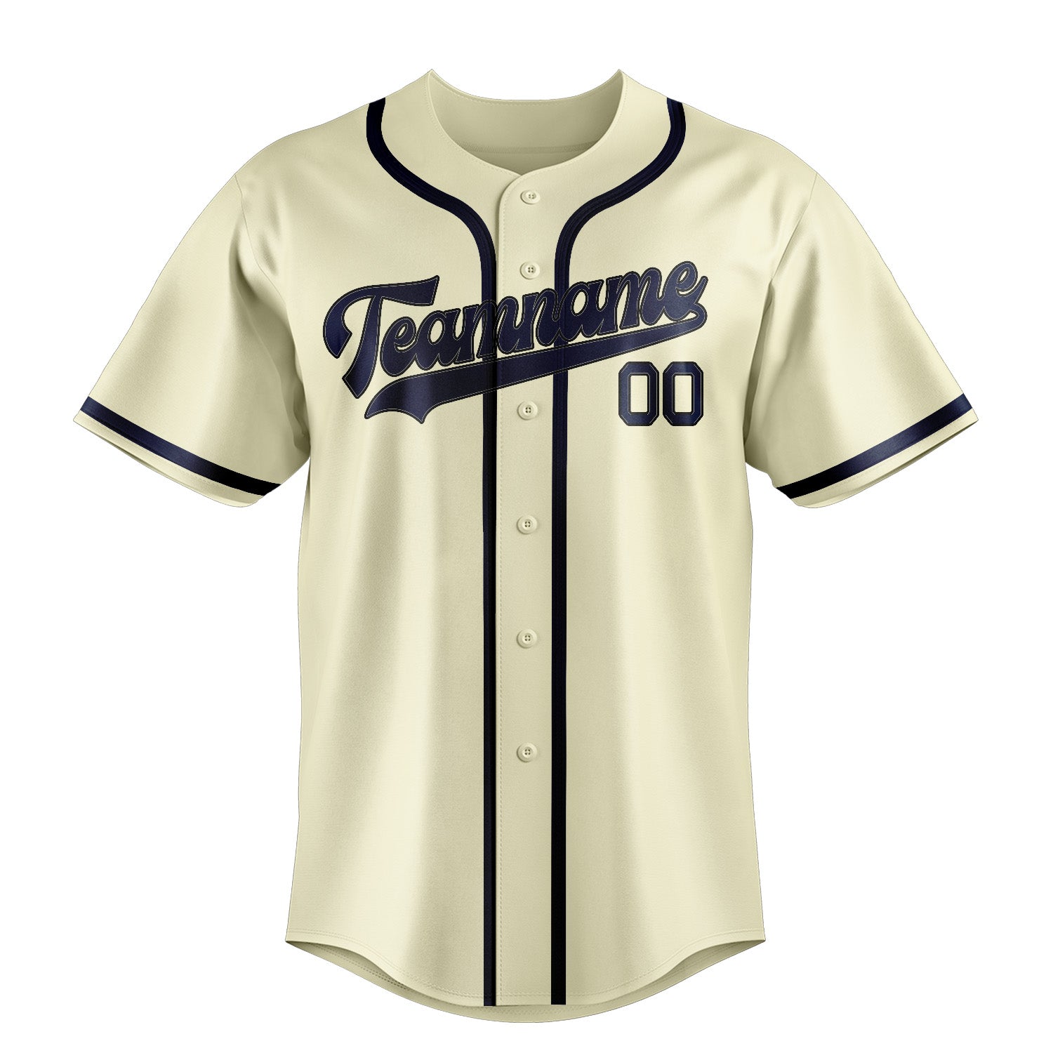 Maillot de baseball personnalisé crème et bleu