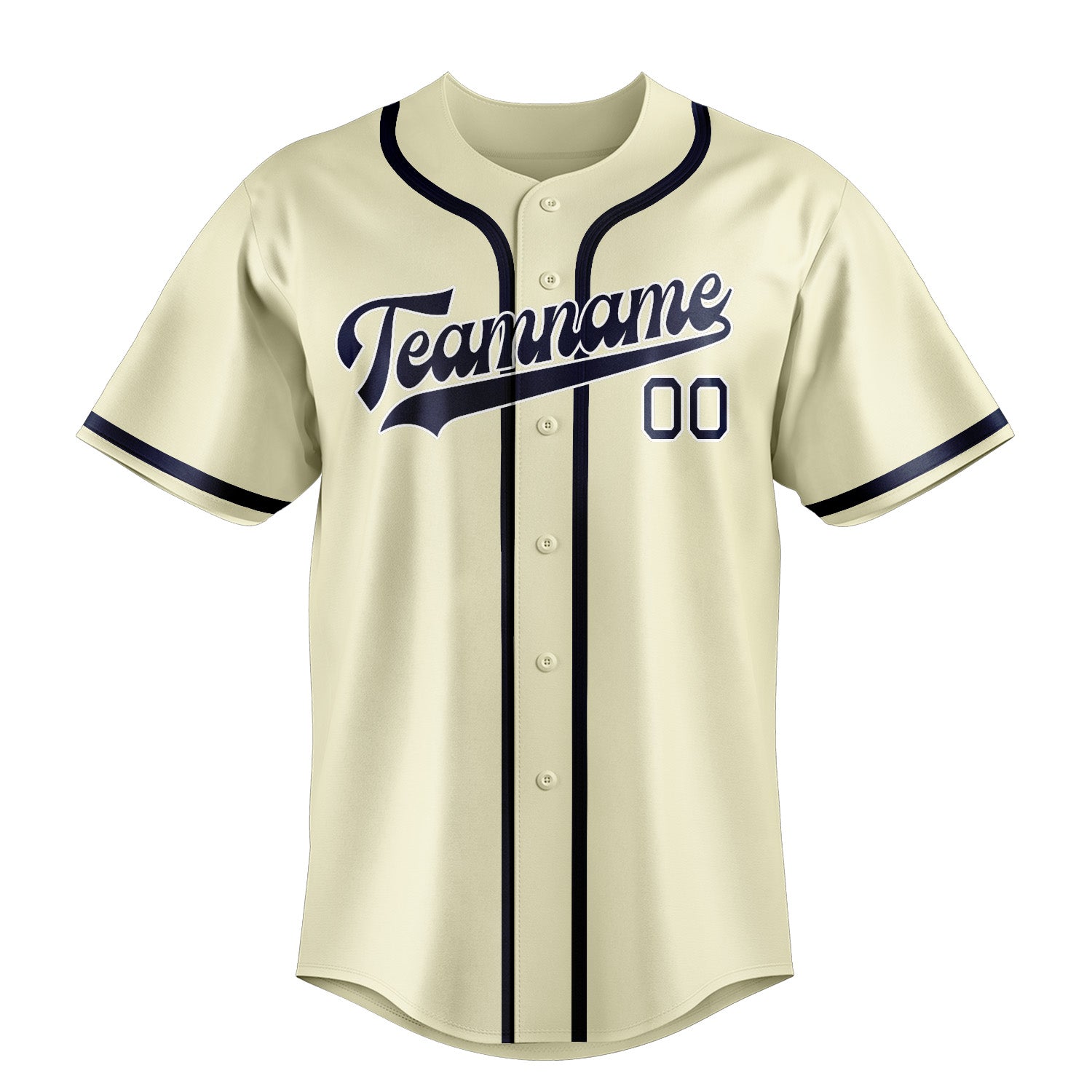 Maillot de baseball personnalisé crème et bleu