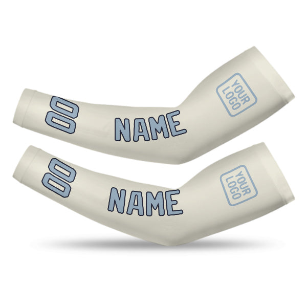 Manchon personnalisé crème et bleu clair