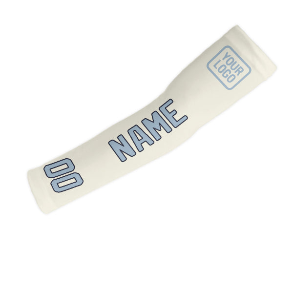 Manchon personnalisé crème et bleu clair