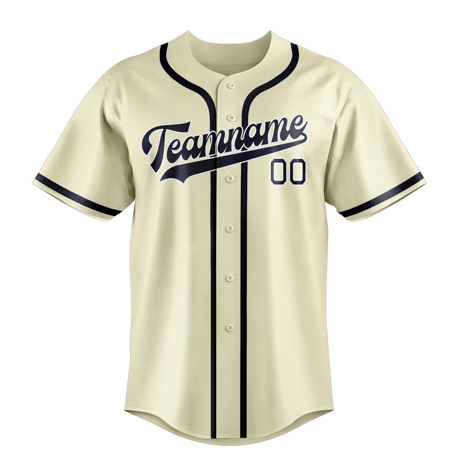 Maillot de baseball personnalisé crème marine