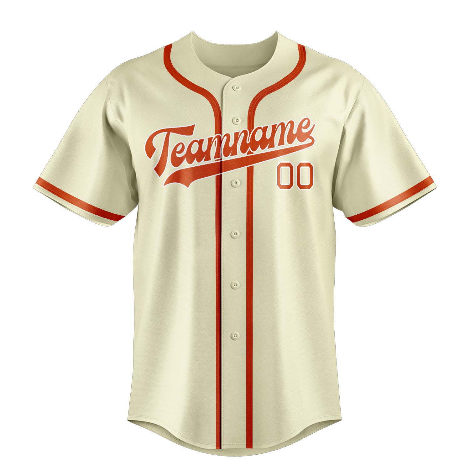 Maillot de baseball personnalisé crème orange rouge