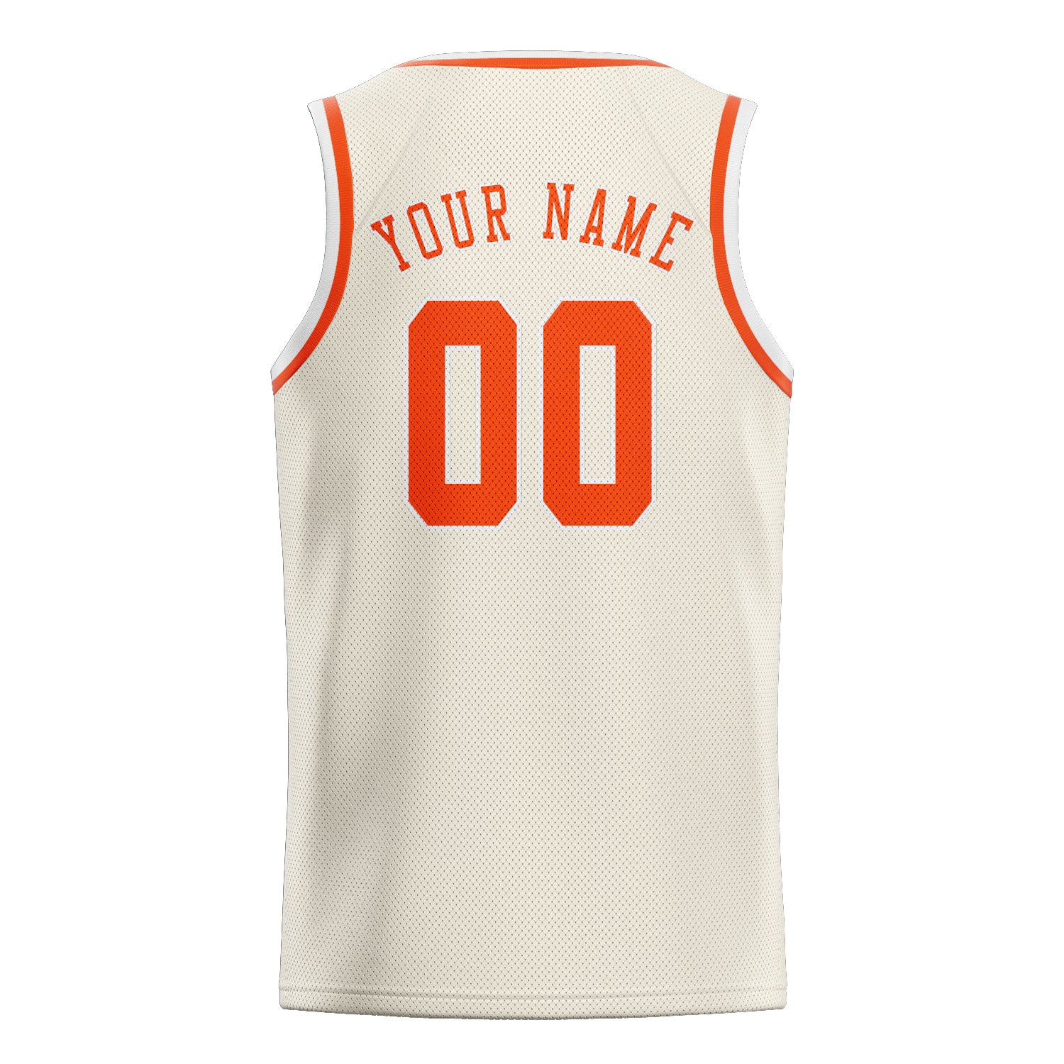 Maillot de basketball personnalisé crème orange rouge