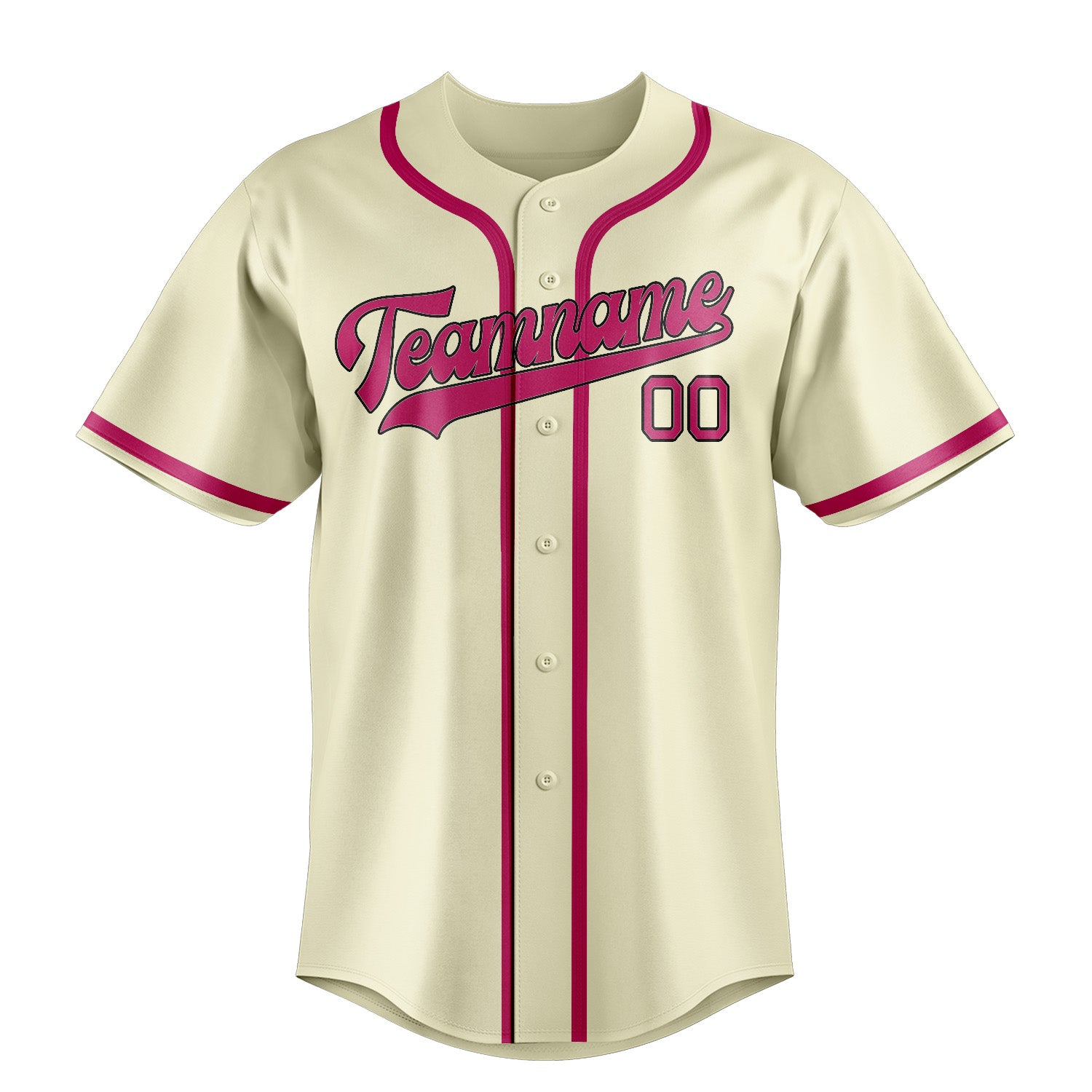 Maillot de baseball personnalisé crème et rose