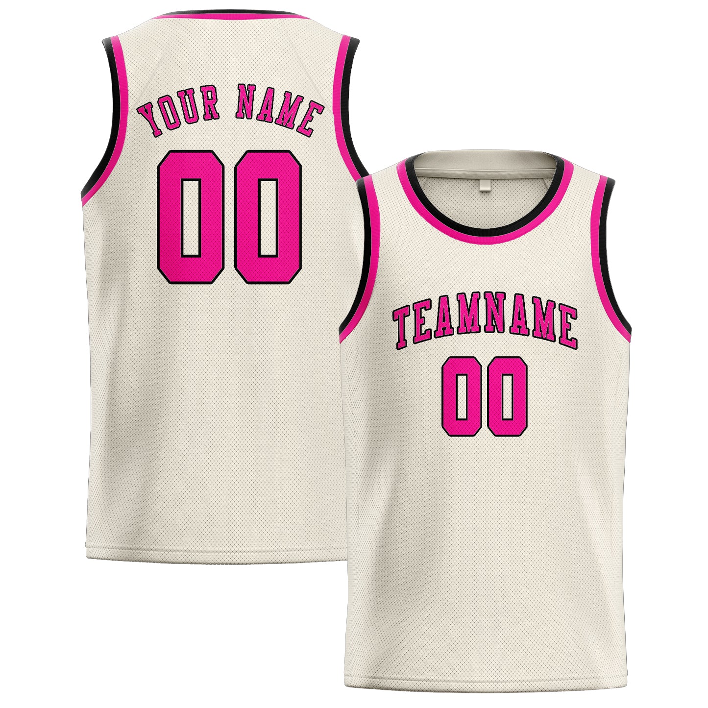Maillot de basketball personnalisé rose crème