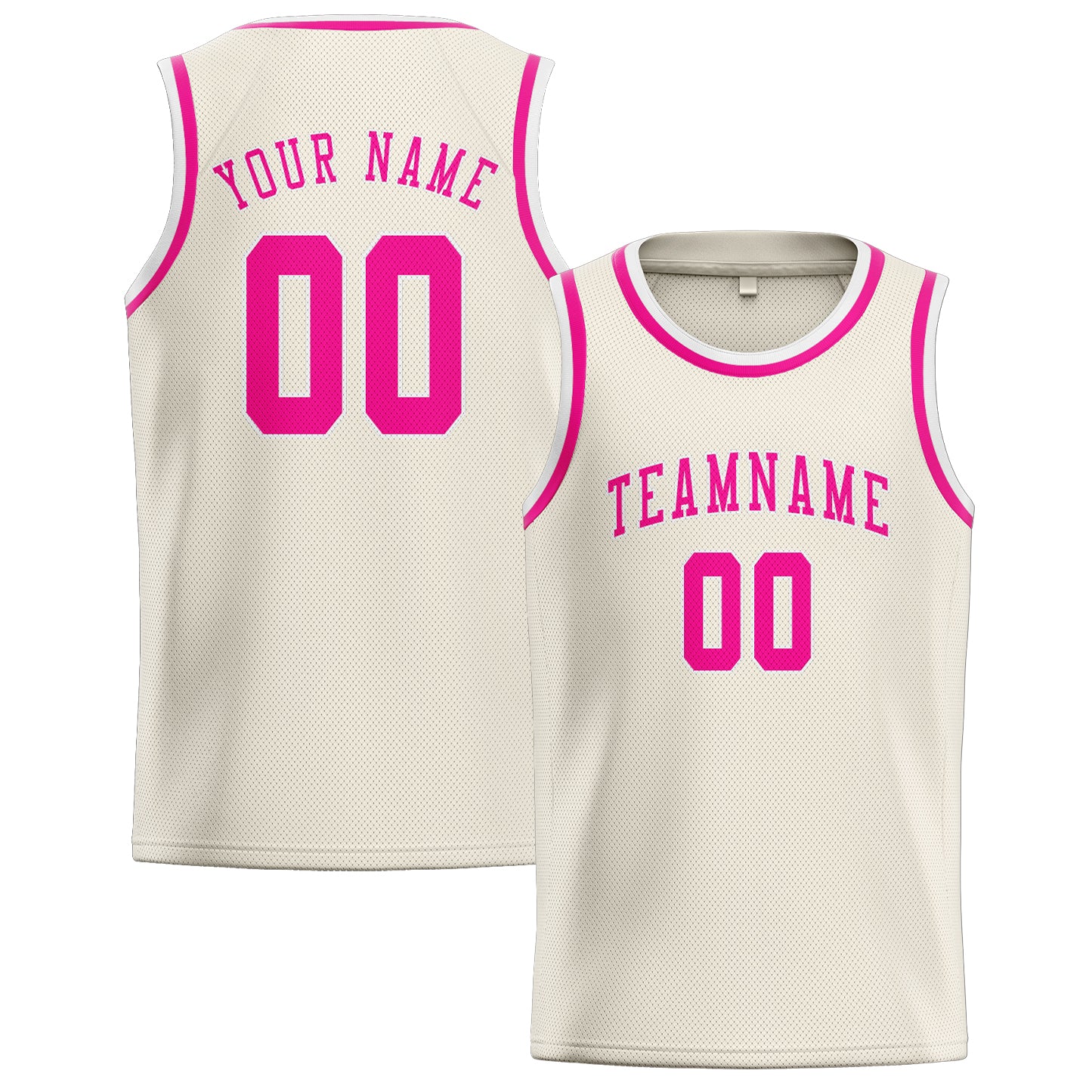 Maillot de basketball personnalisé rose crème