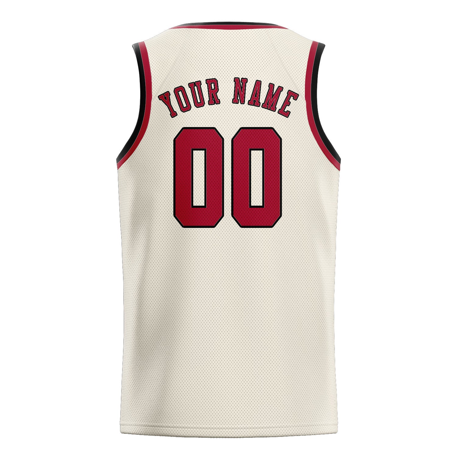 Maillot de basketball personnalisé crème et rouge