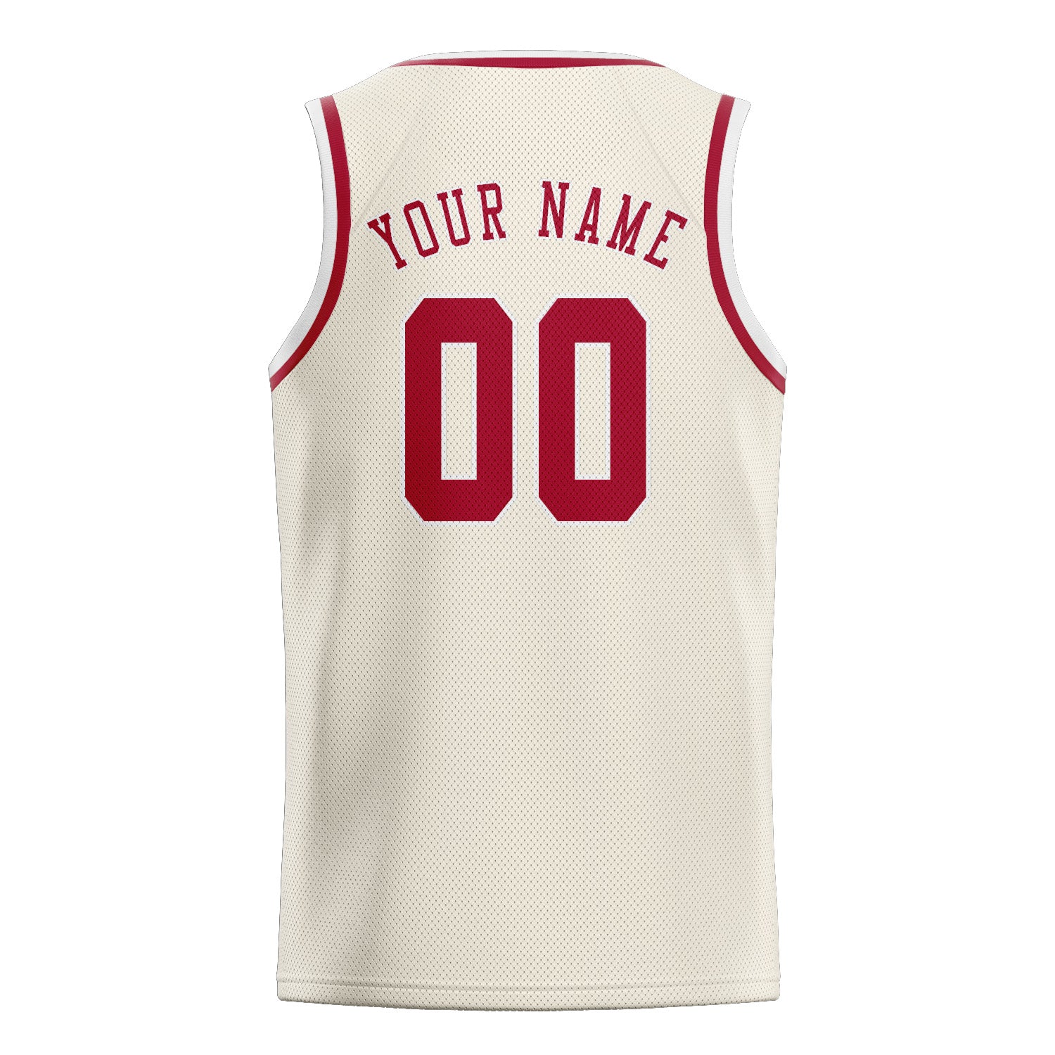 Maillot de basketball personnalisé crème et rouge