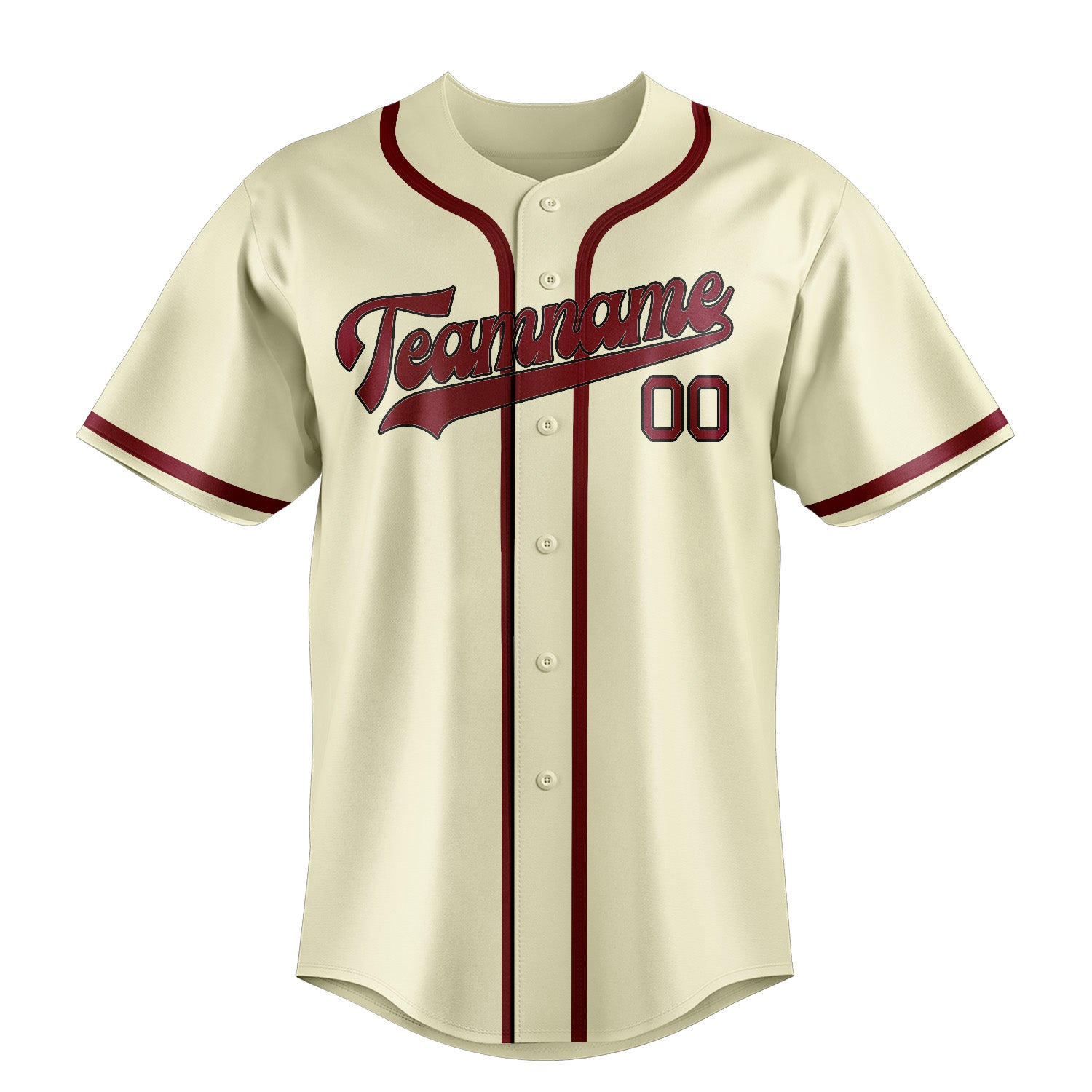 Maillot de baseball personnalisé crème et rouge cramoisi