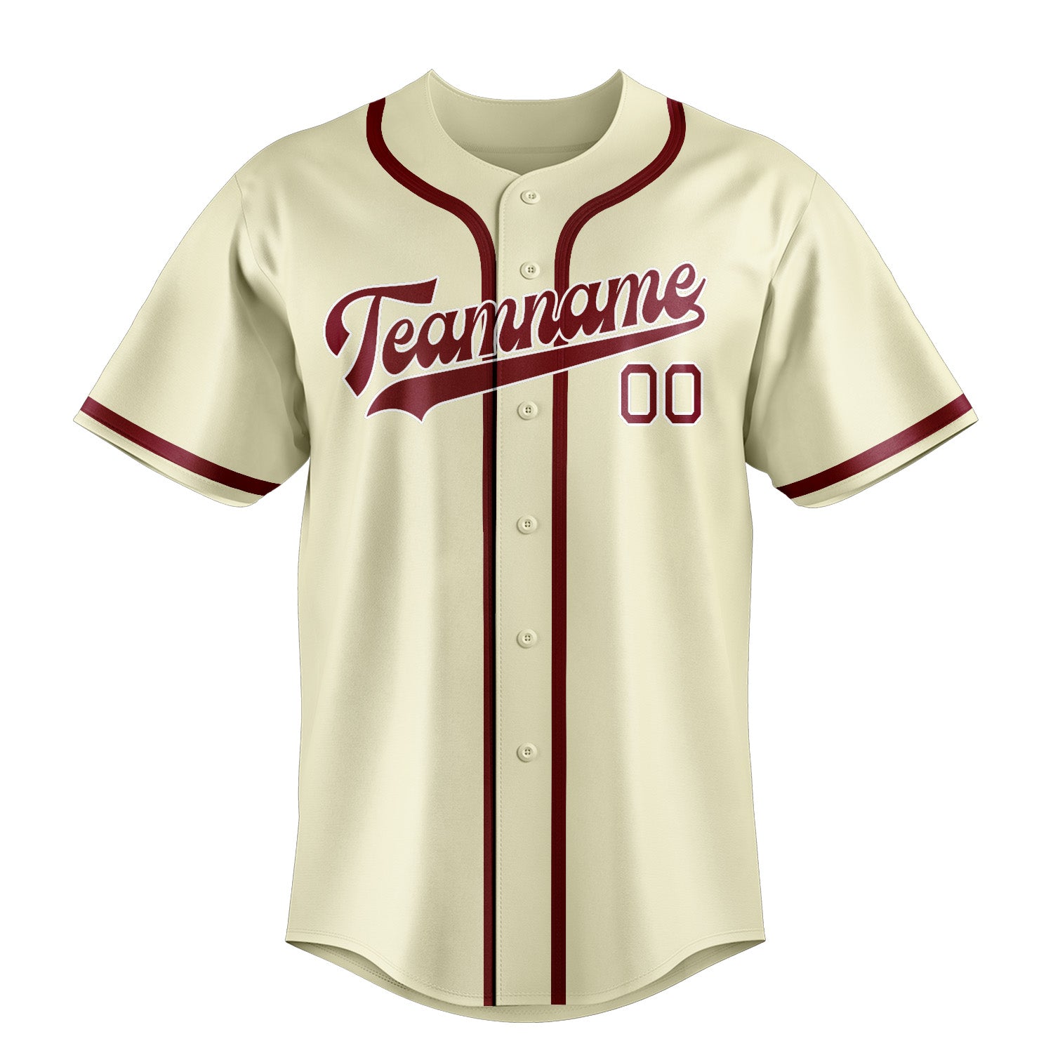 Maillot de baseball personnalisé crème et rouge cramoisi