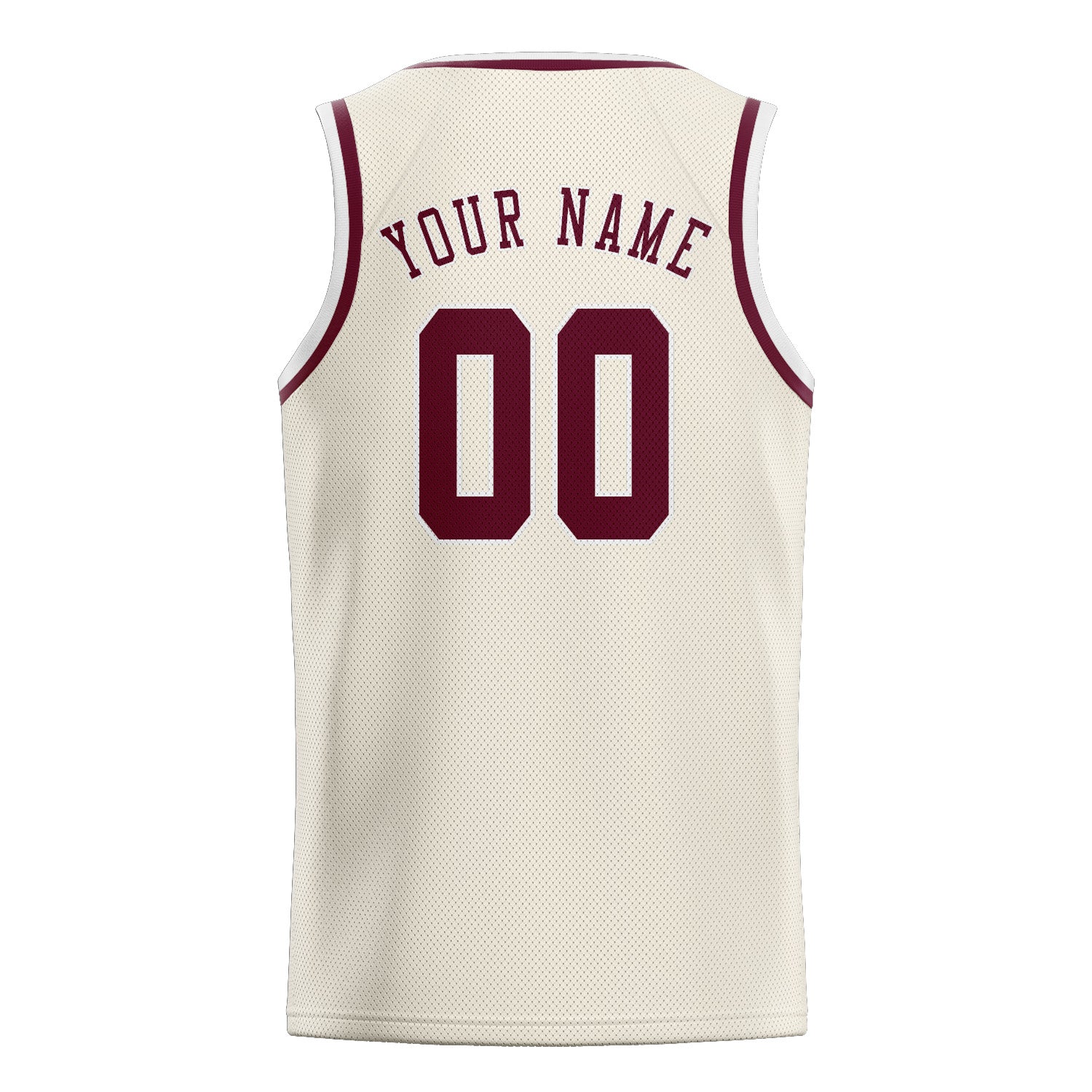 Maillot de basketball personnalisé crème et rouge cramoisi