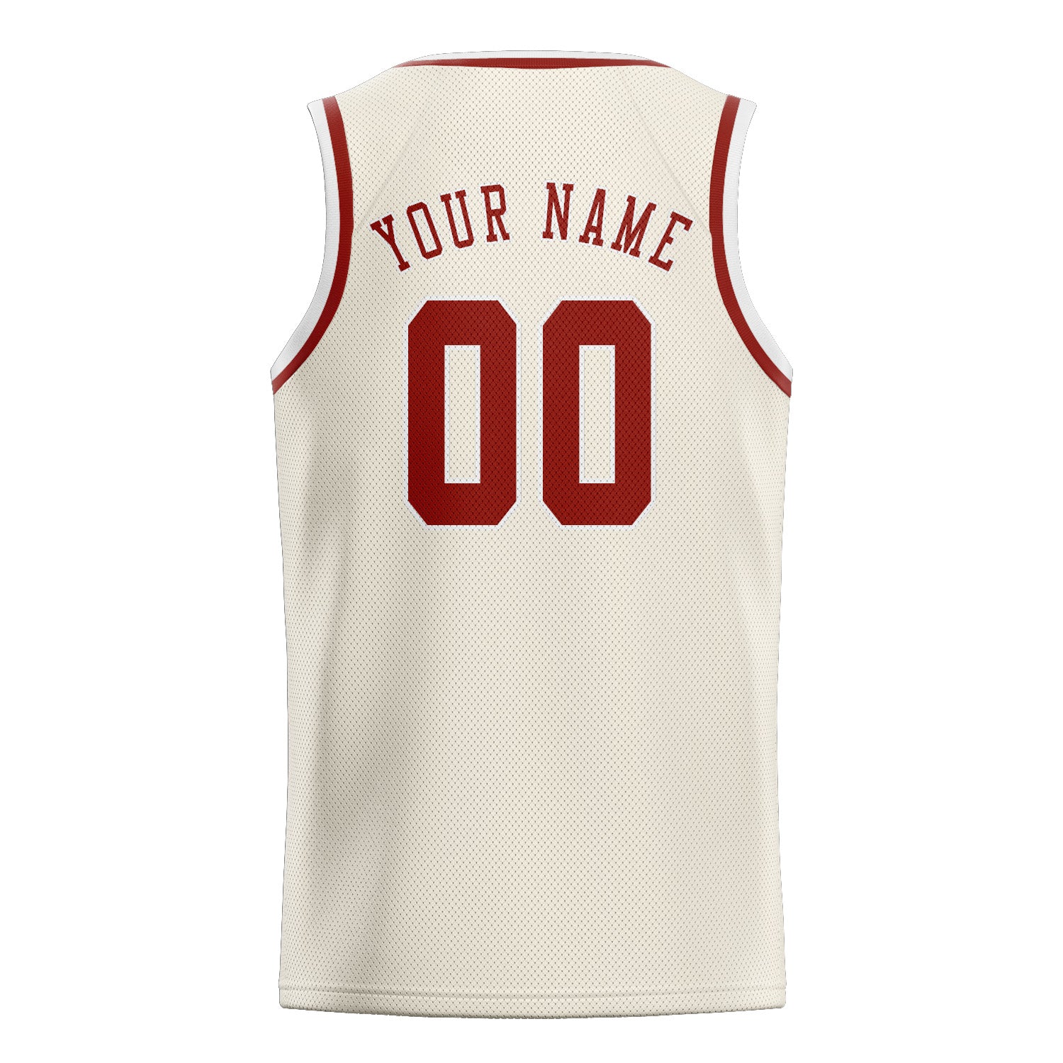 Maillot de basketball personnalisé crème corail rouge