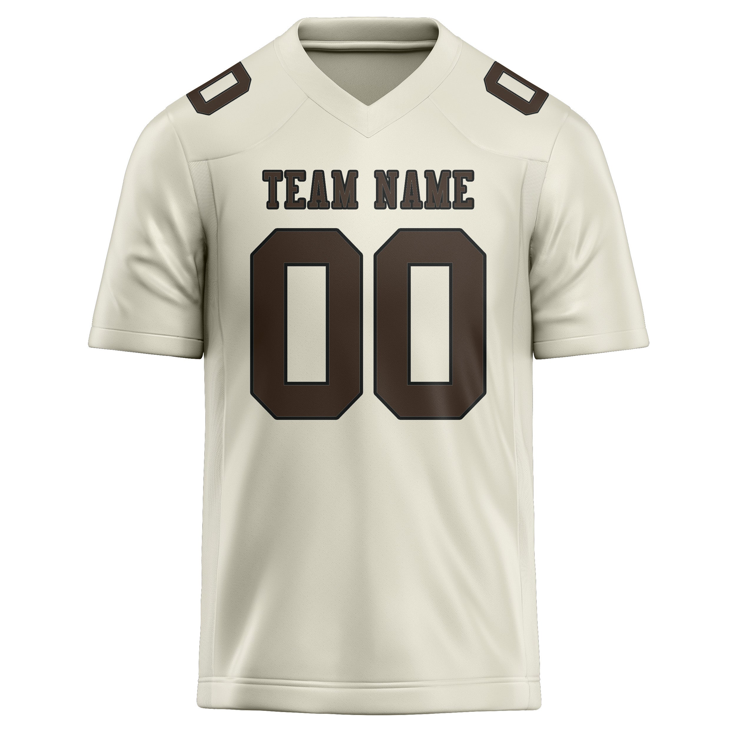 Maillot de football personnalisé crème et marron