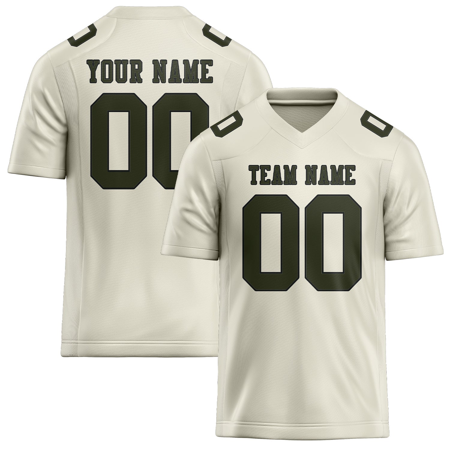 Maillot de football personnalisé crème olive
