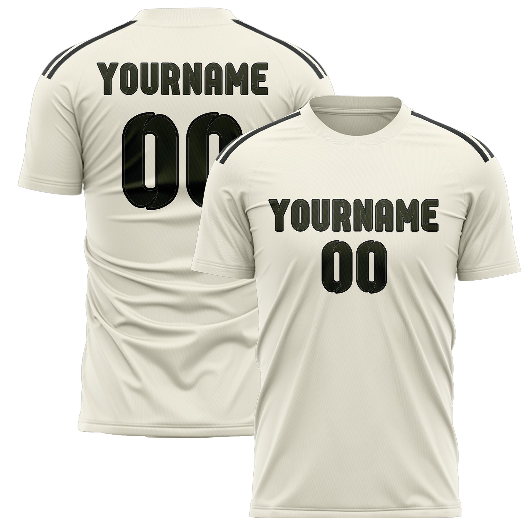 Maillot de football personnalisé crème olive