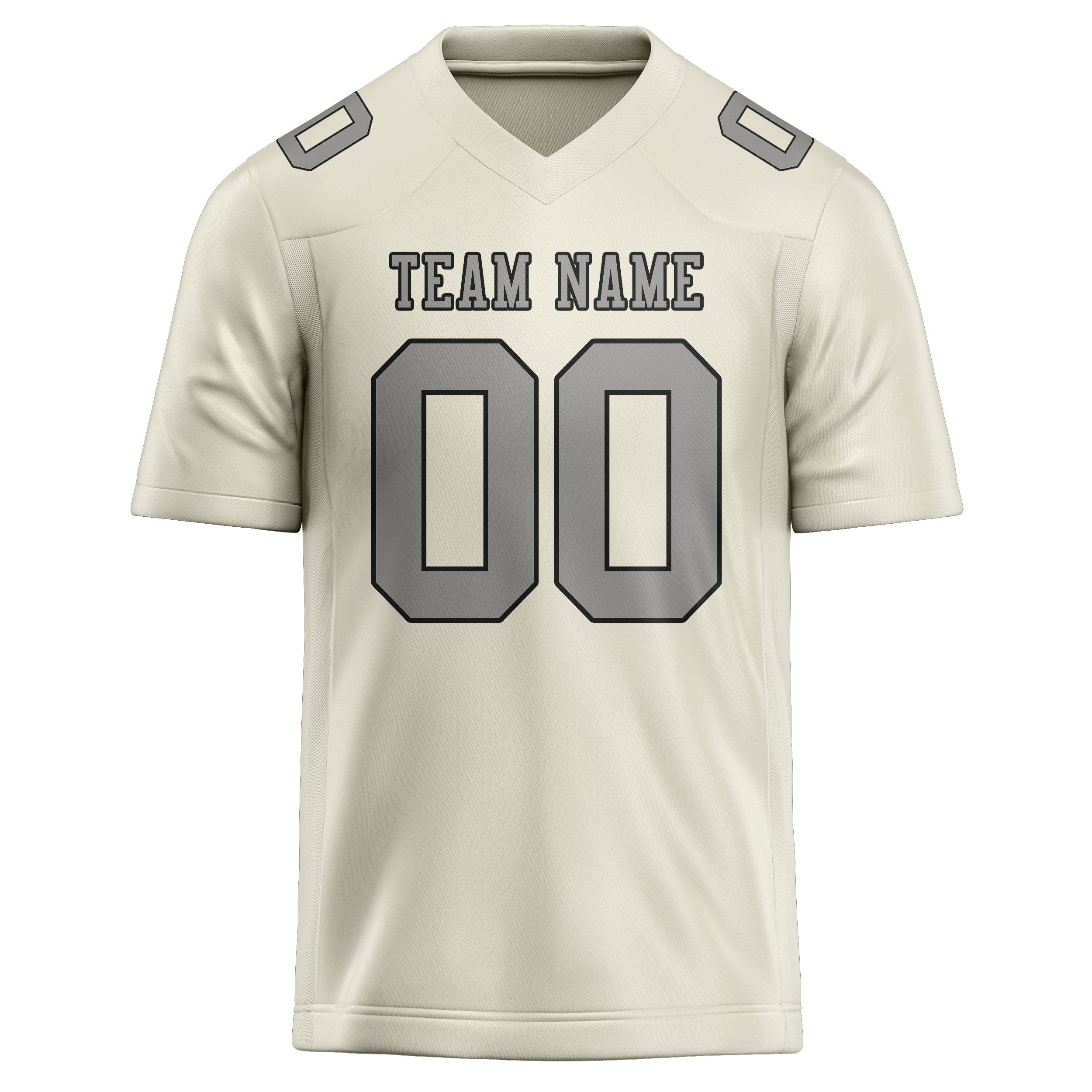 Maillot de football personnalisé crème et gris