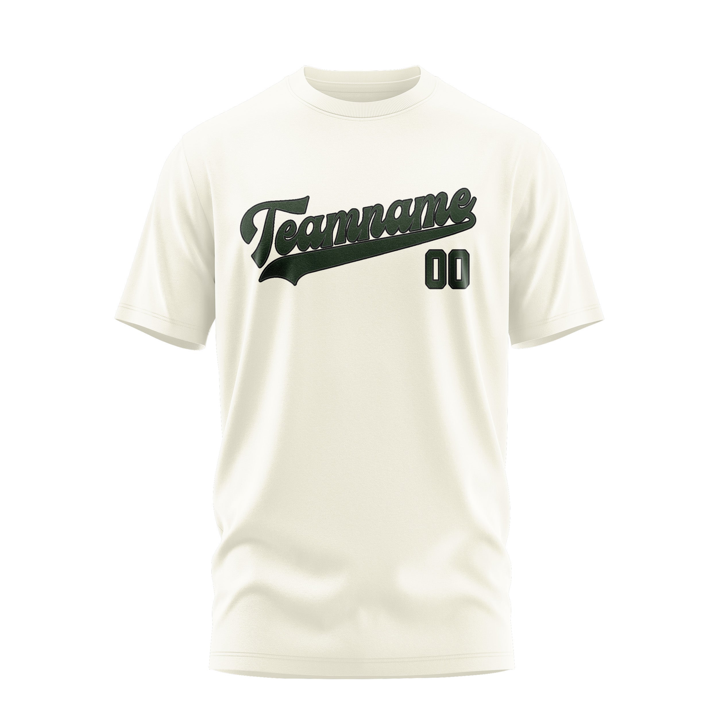 T-shirt personnalisé crème et vert foncé
