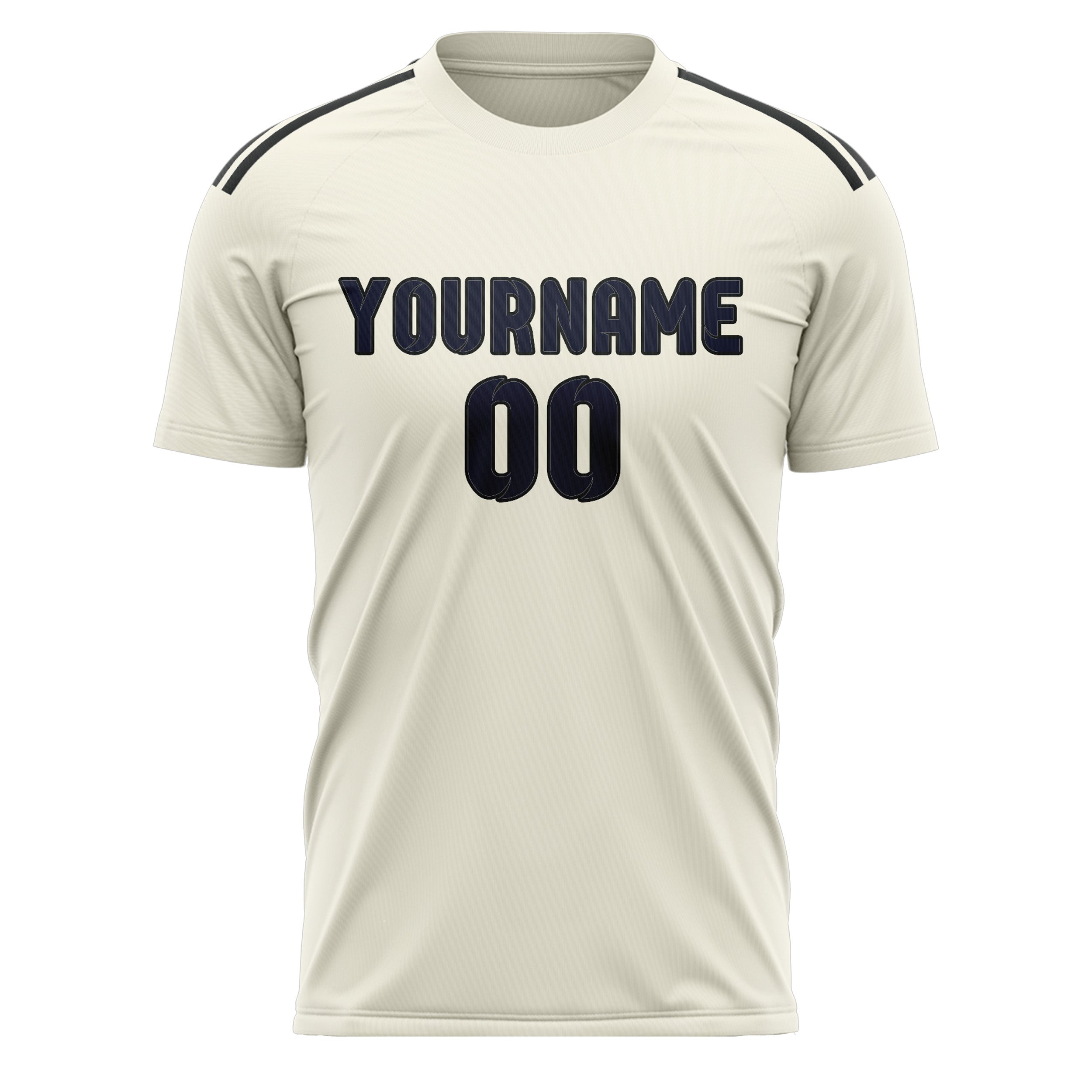 Maillot de football personnalisé crème et marine