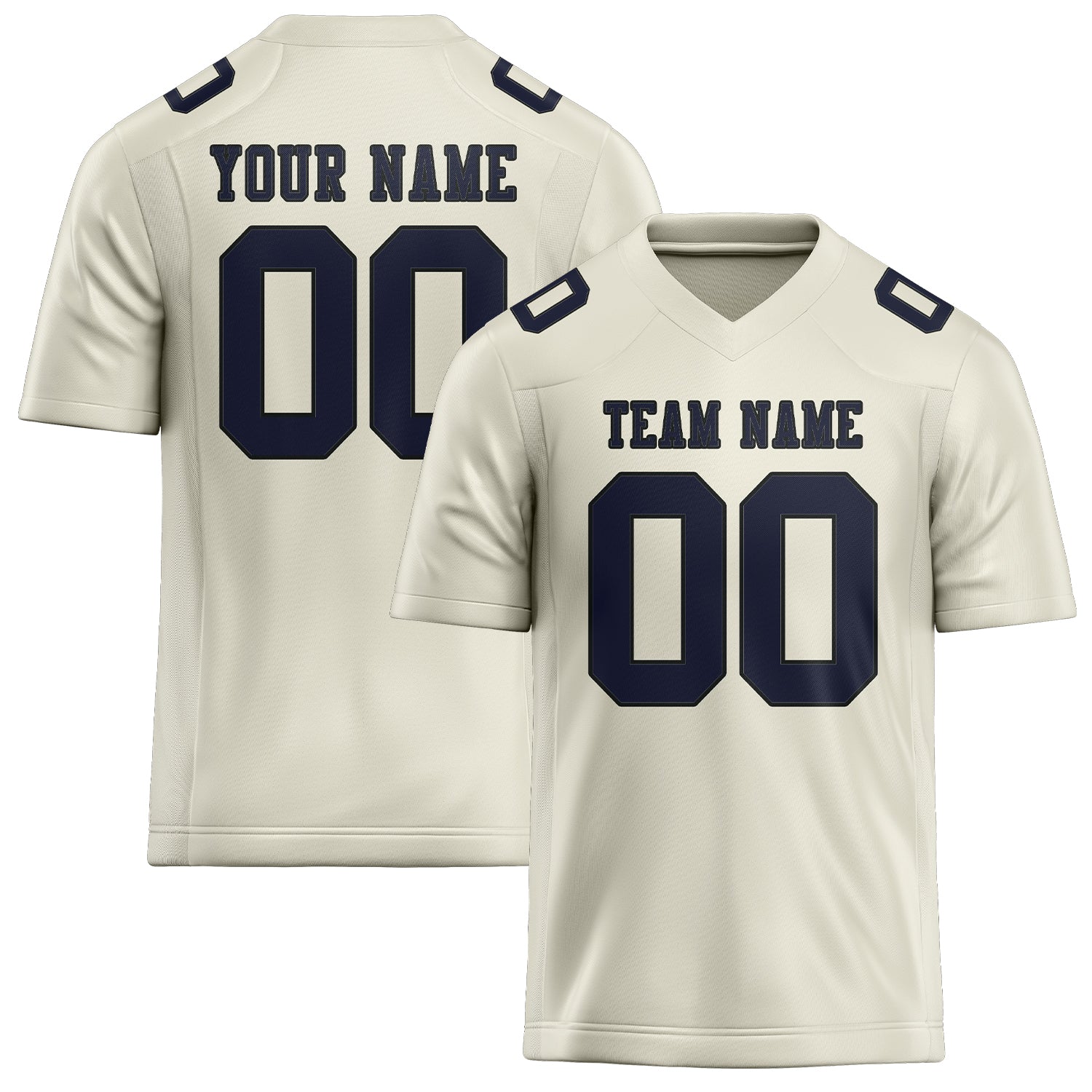 Maillot de football personnalisé crème marine