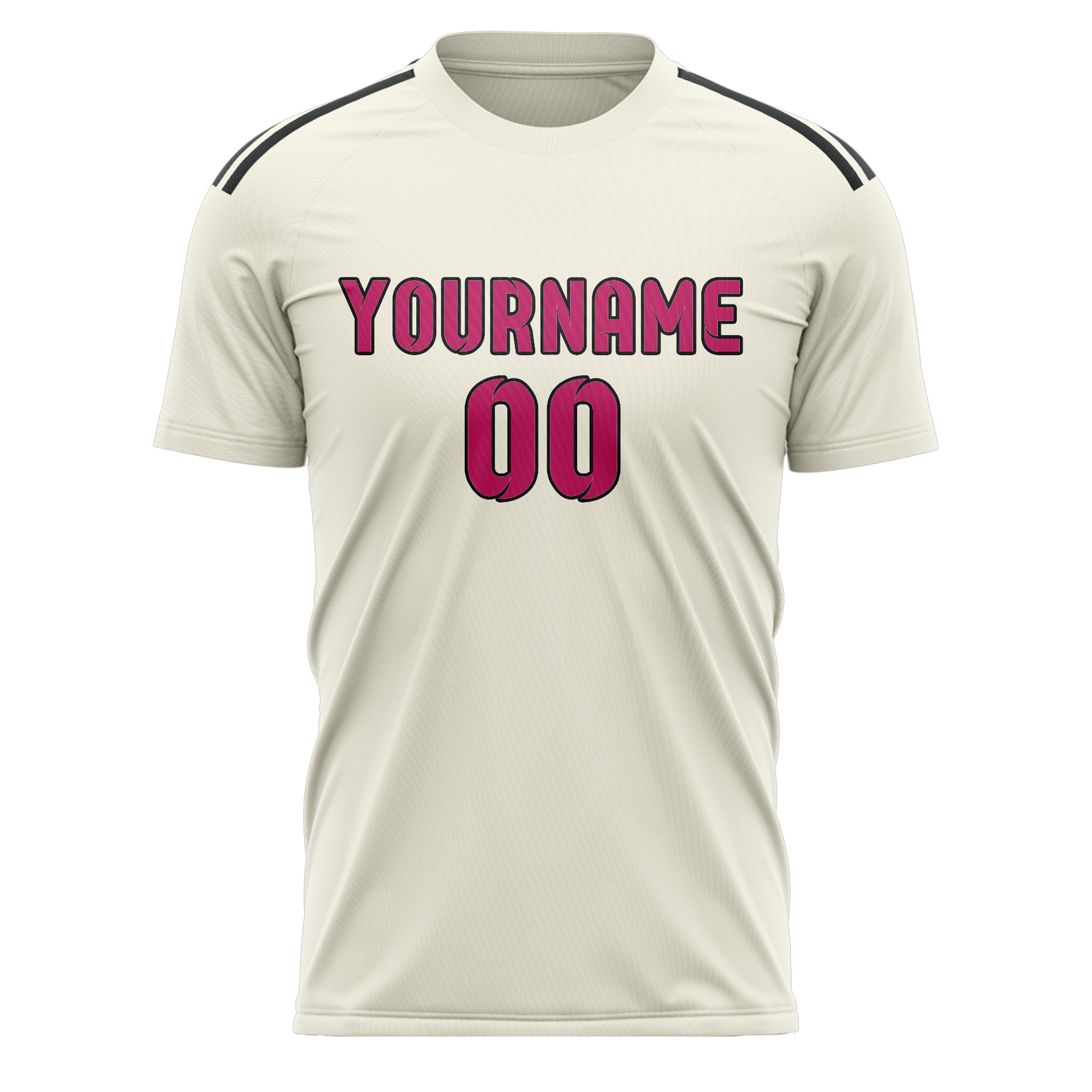 Maillot de football personnalisé crème et rose