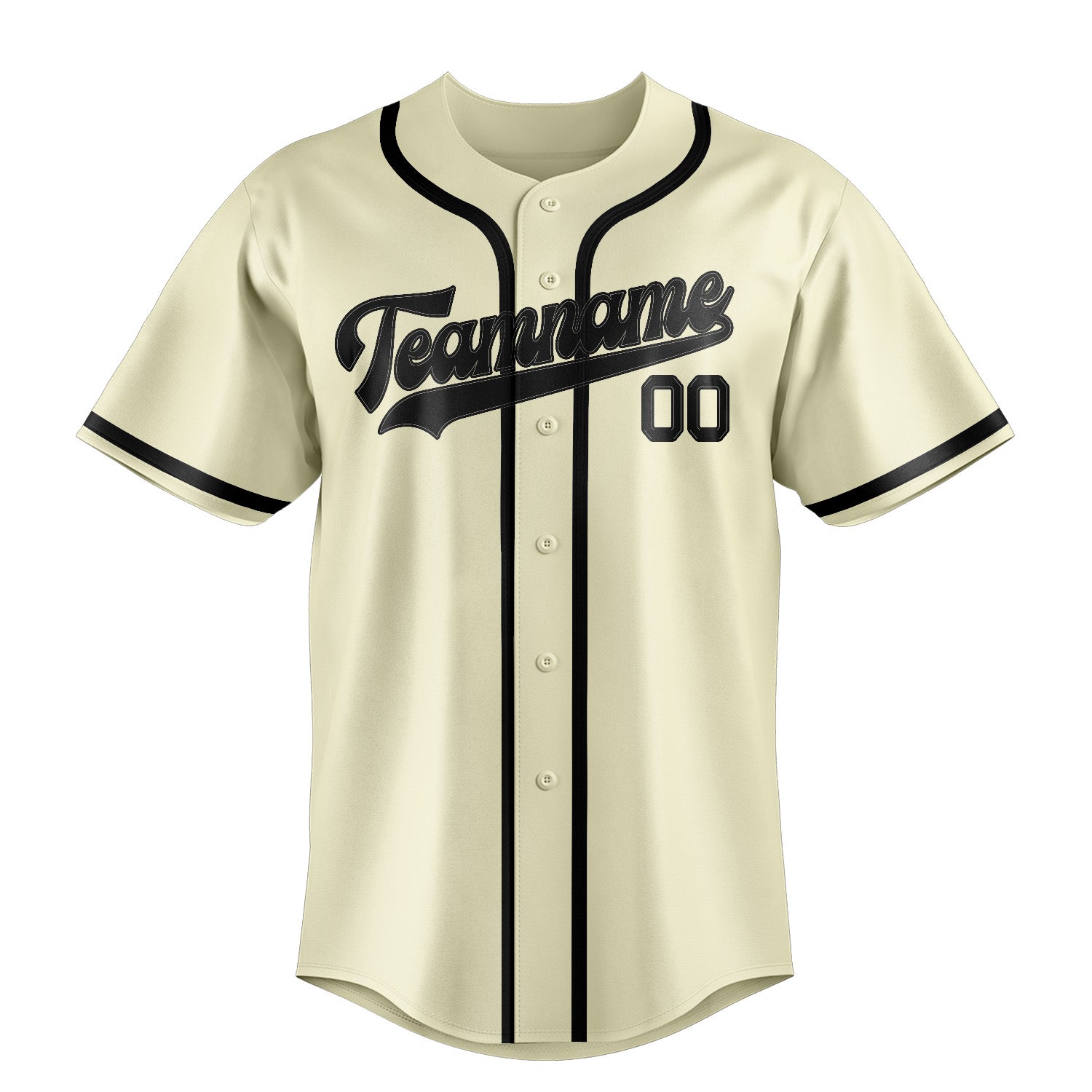 Maillot de baseball personnalisé crème et noir