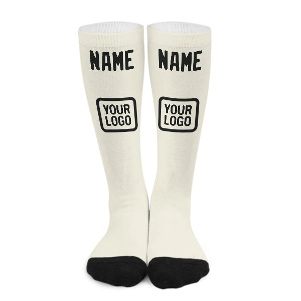 Chaussettes hautes crème et noires personnalisées