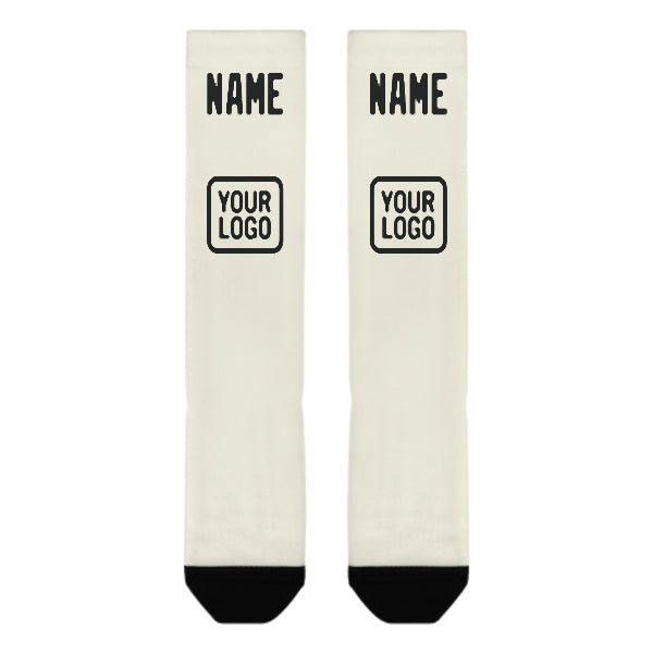 Chaussettes hautes crème et noires personnalisées