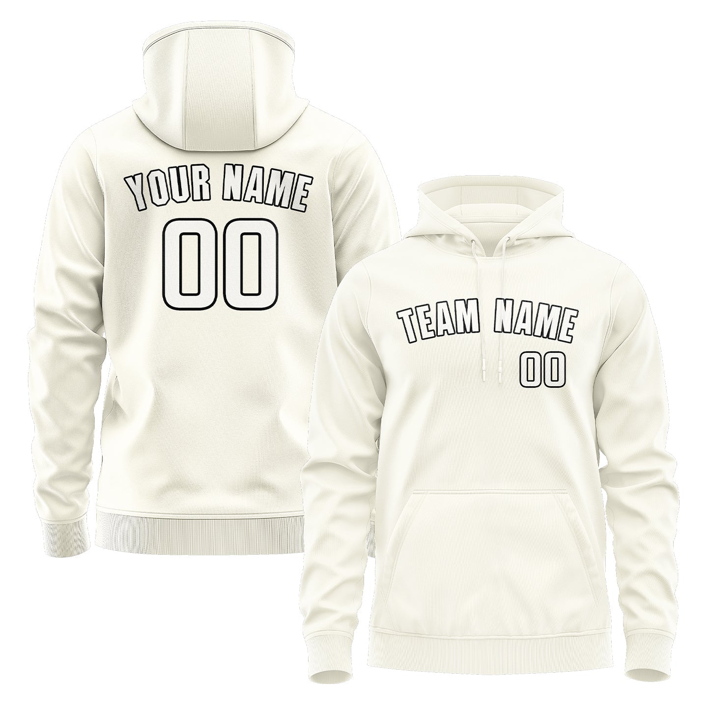 Sweat à capuche blanc crème personnalisé 