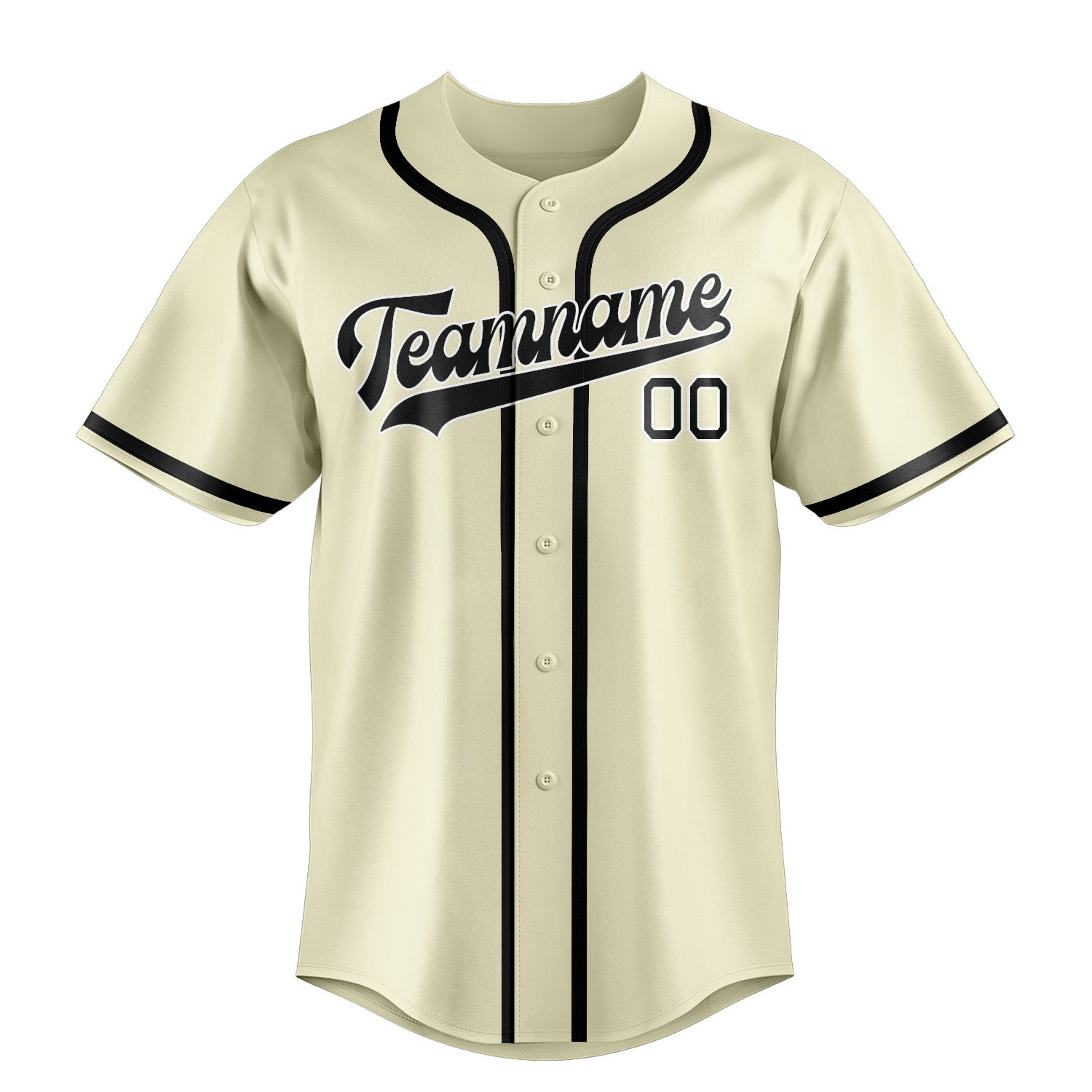 Maillot de baseball personnalisé crème et noir