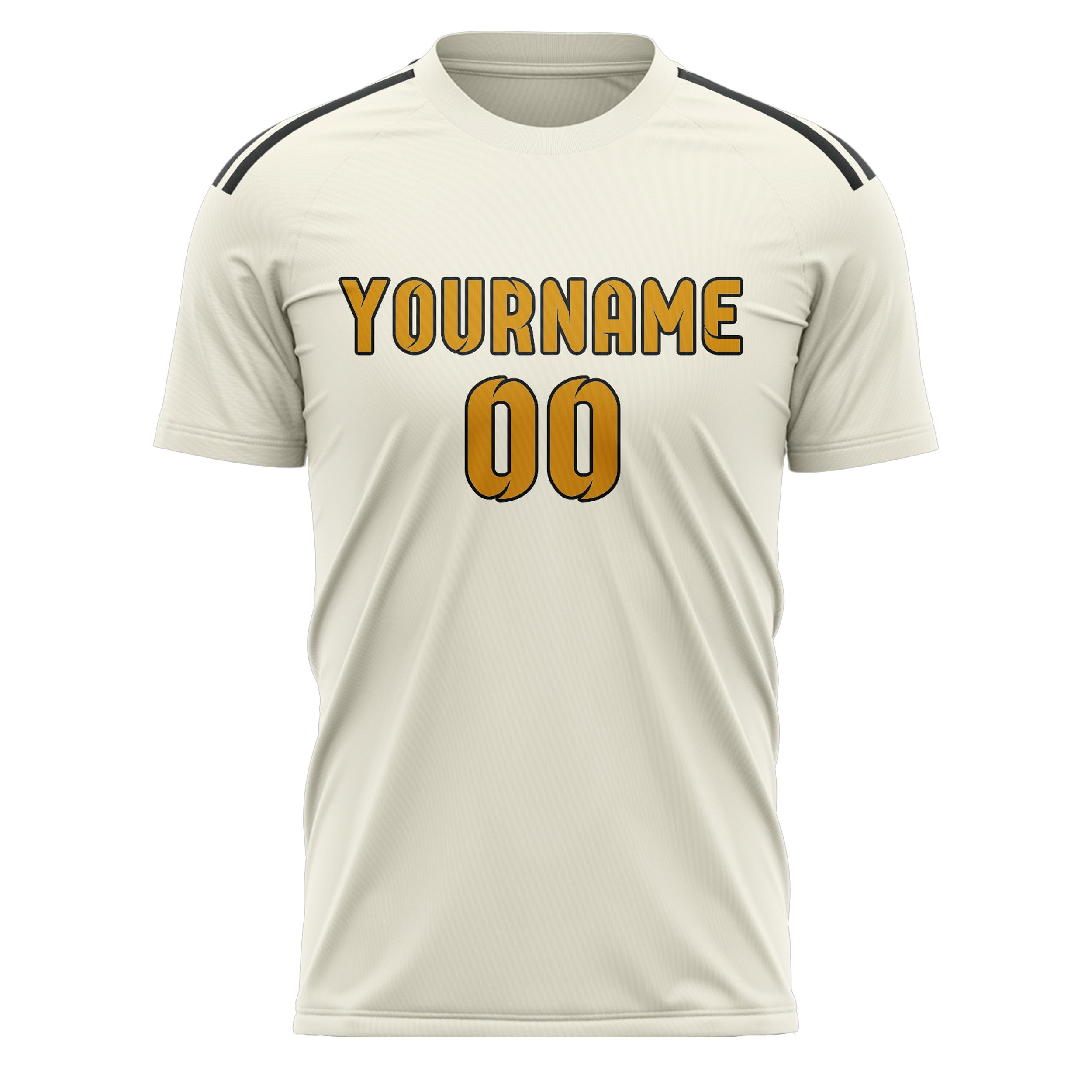 Maillot de football personnalisé crème et jaune