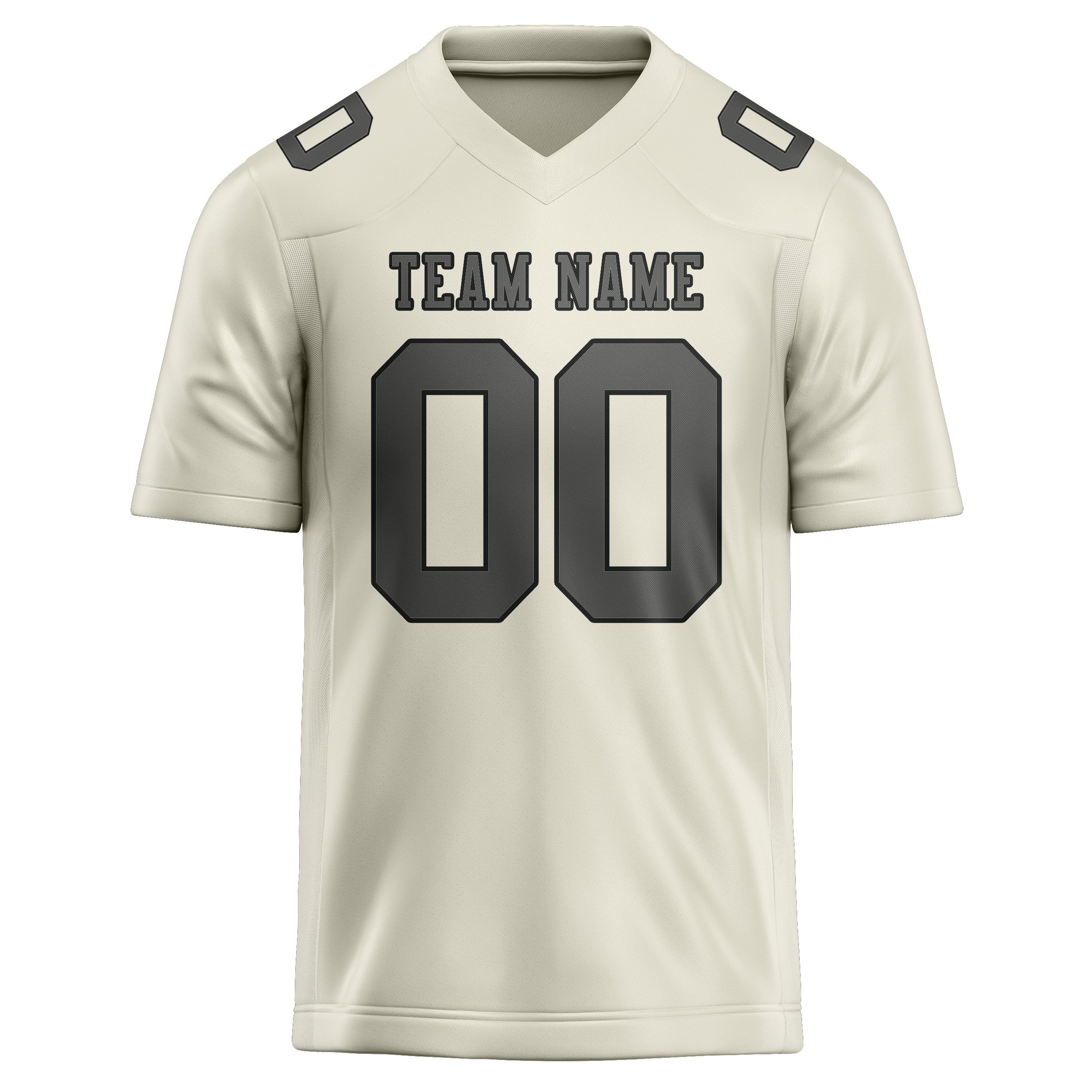 Maillot de football personnalisé crème et gris foncé