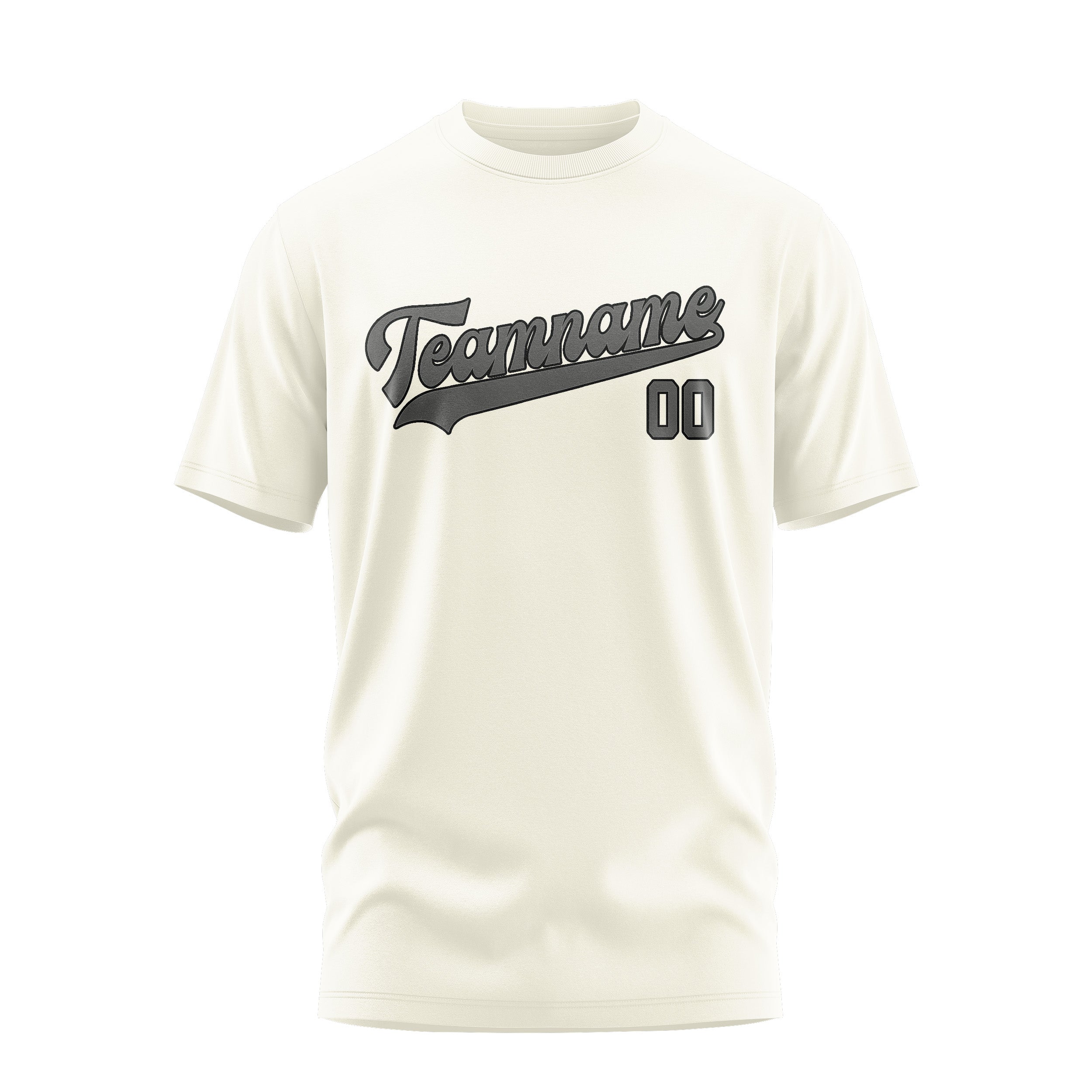 T-shirt personnalisé crème et gris foncé