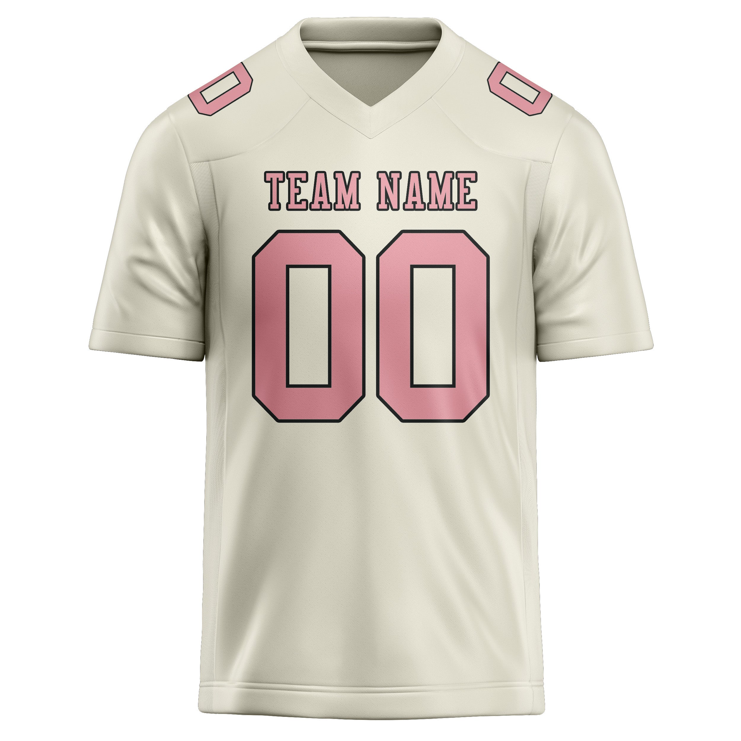Maillot de football personnalisé crème et rose clair