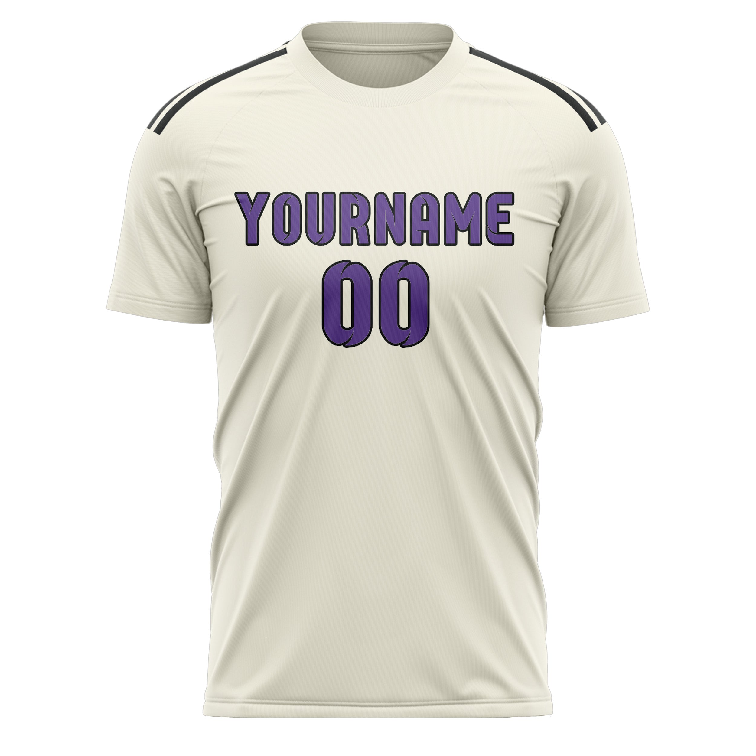Maillot de football personnalisé crème et violet clair