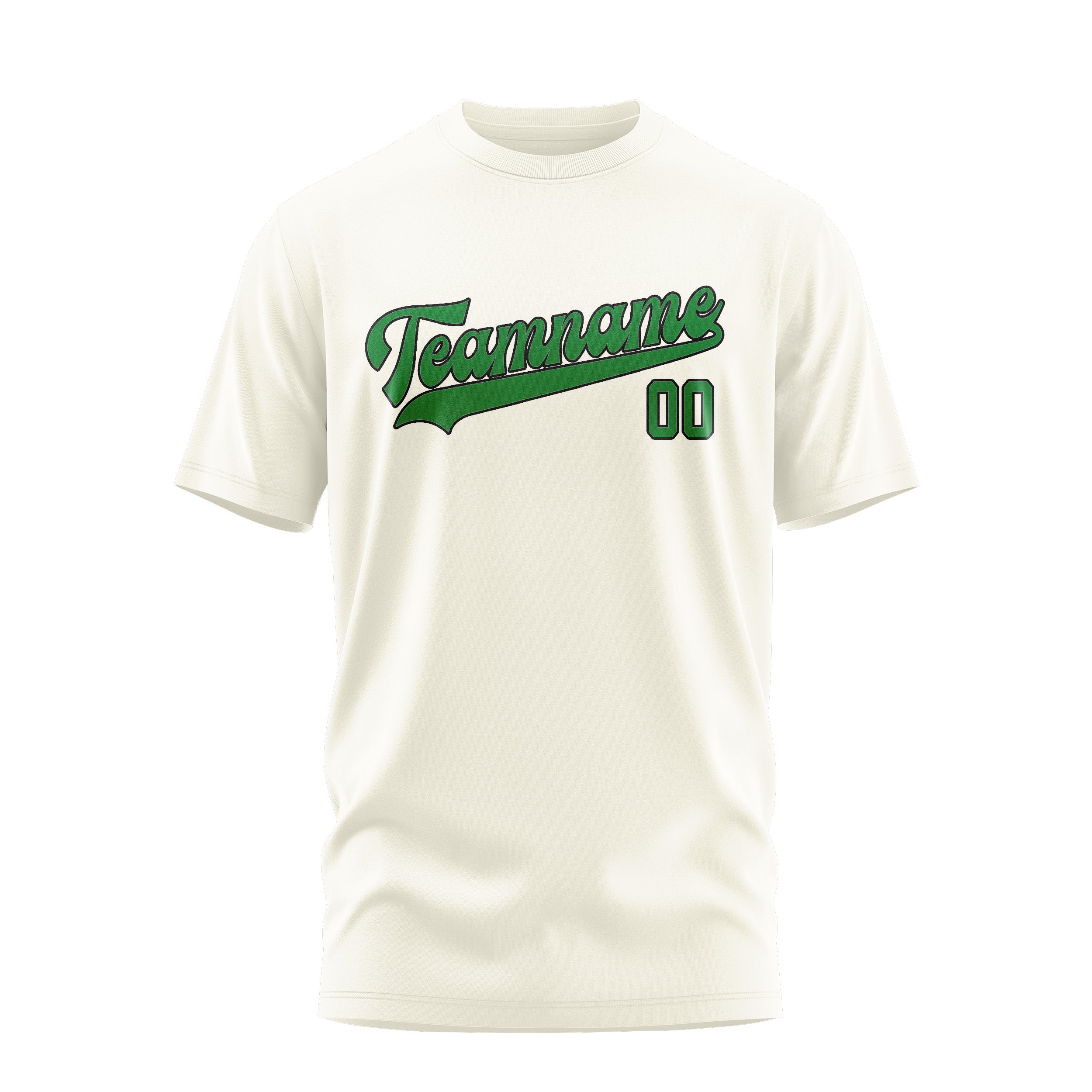 T-shirt personnalisé crème et vert émeraude