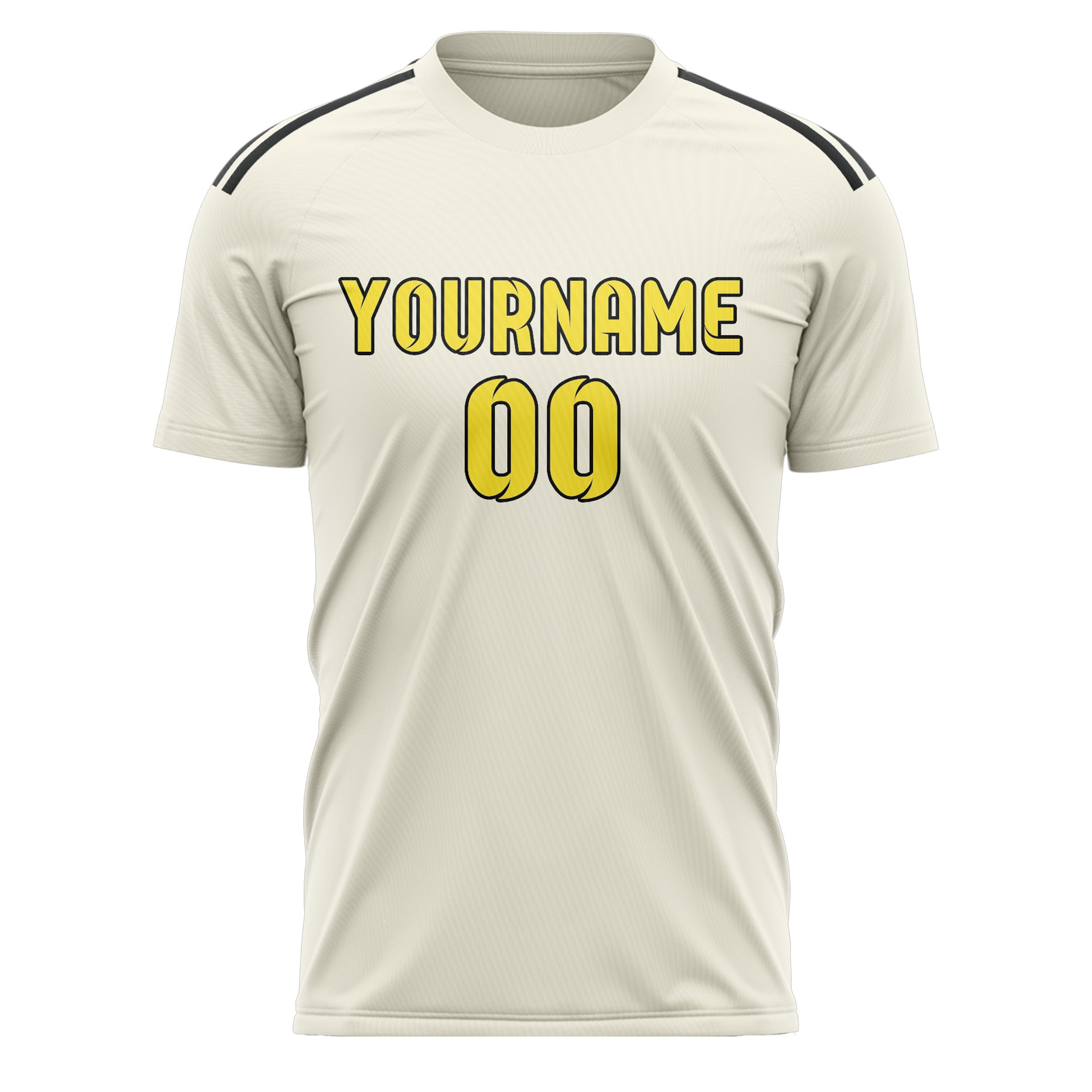 Maillot de football personnalisé crème et jaune clair