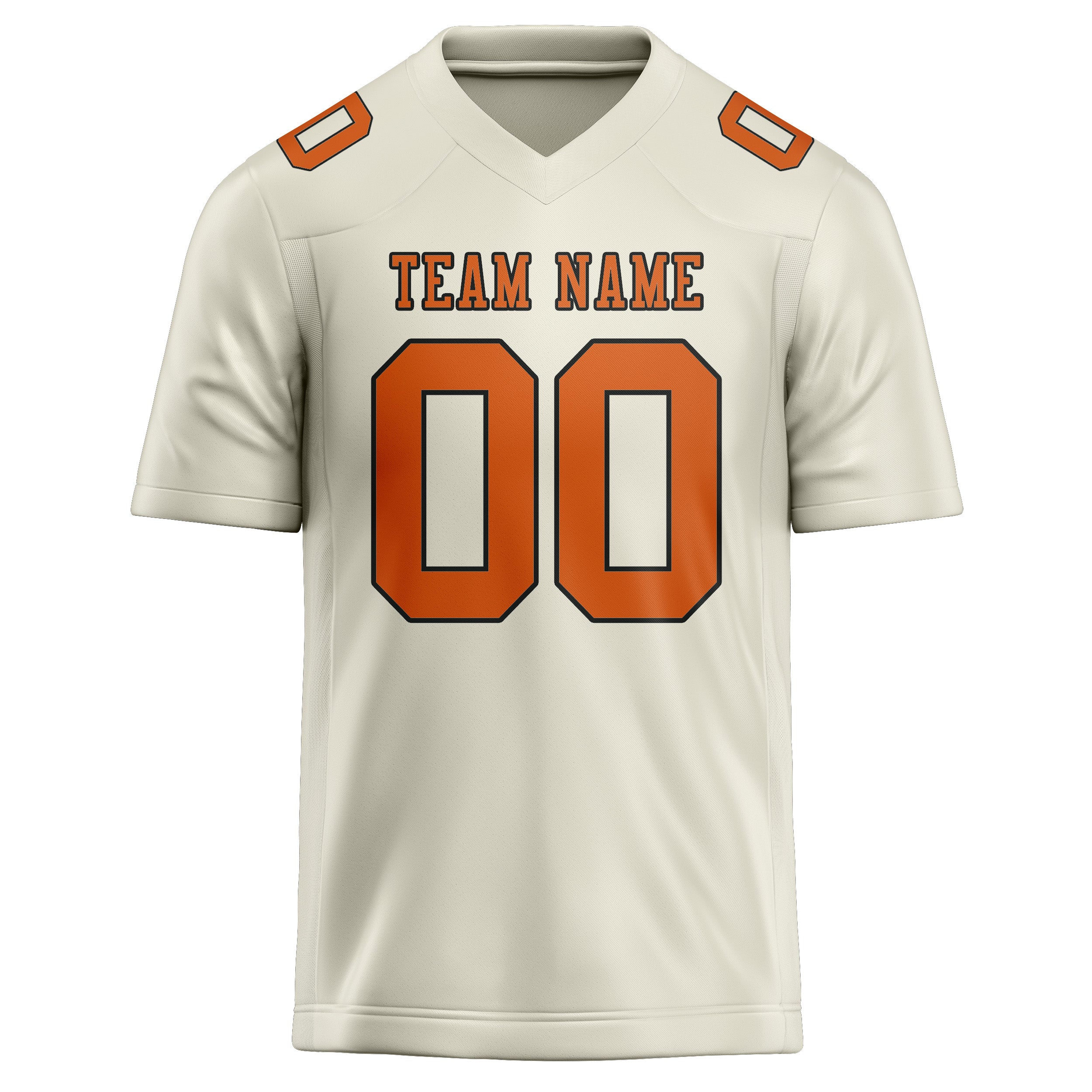 Maillot de football personnalisé crème orange